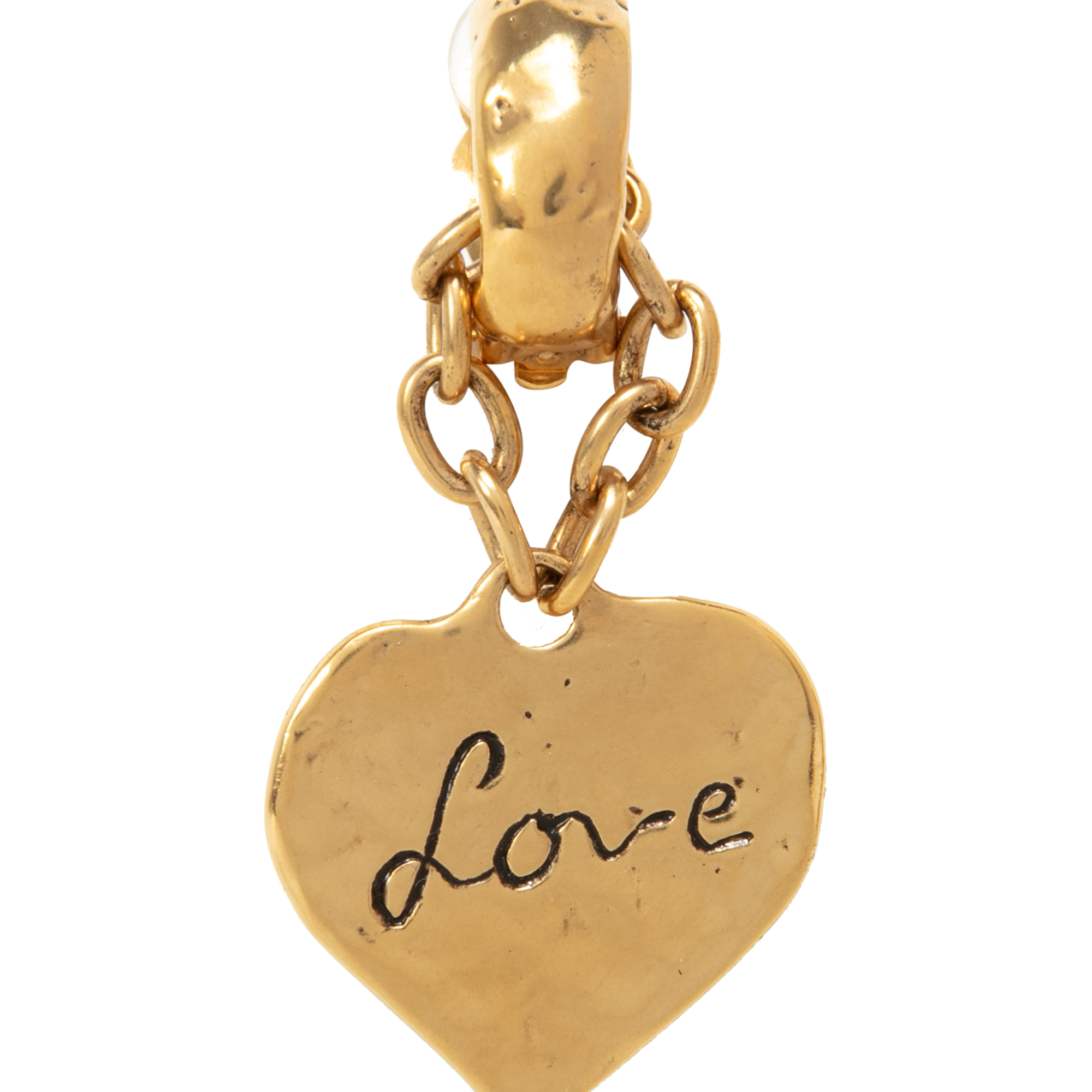 

Love heart earrings, Gold