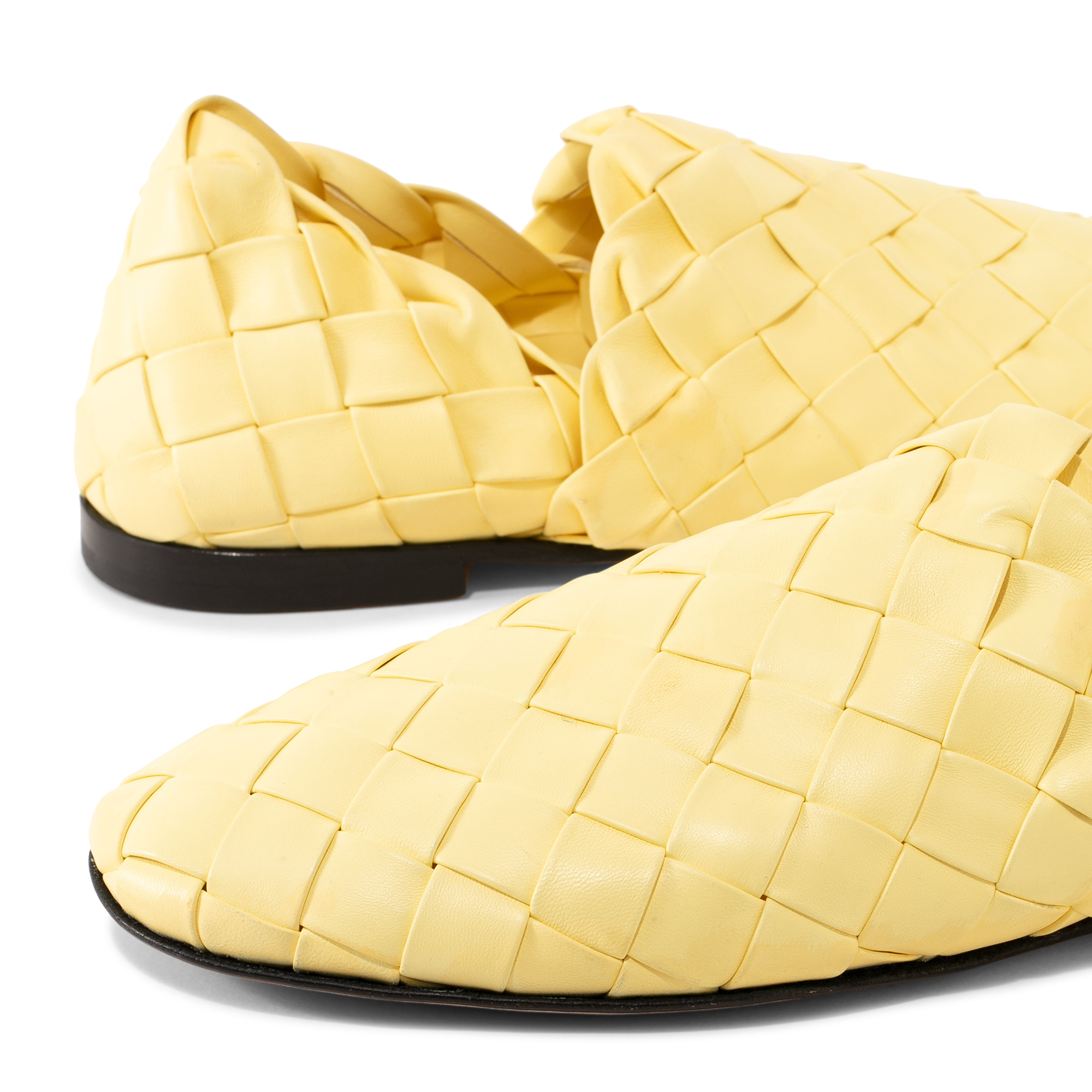 

Intreccio leather slippers, Yellow