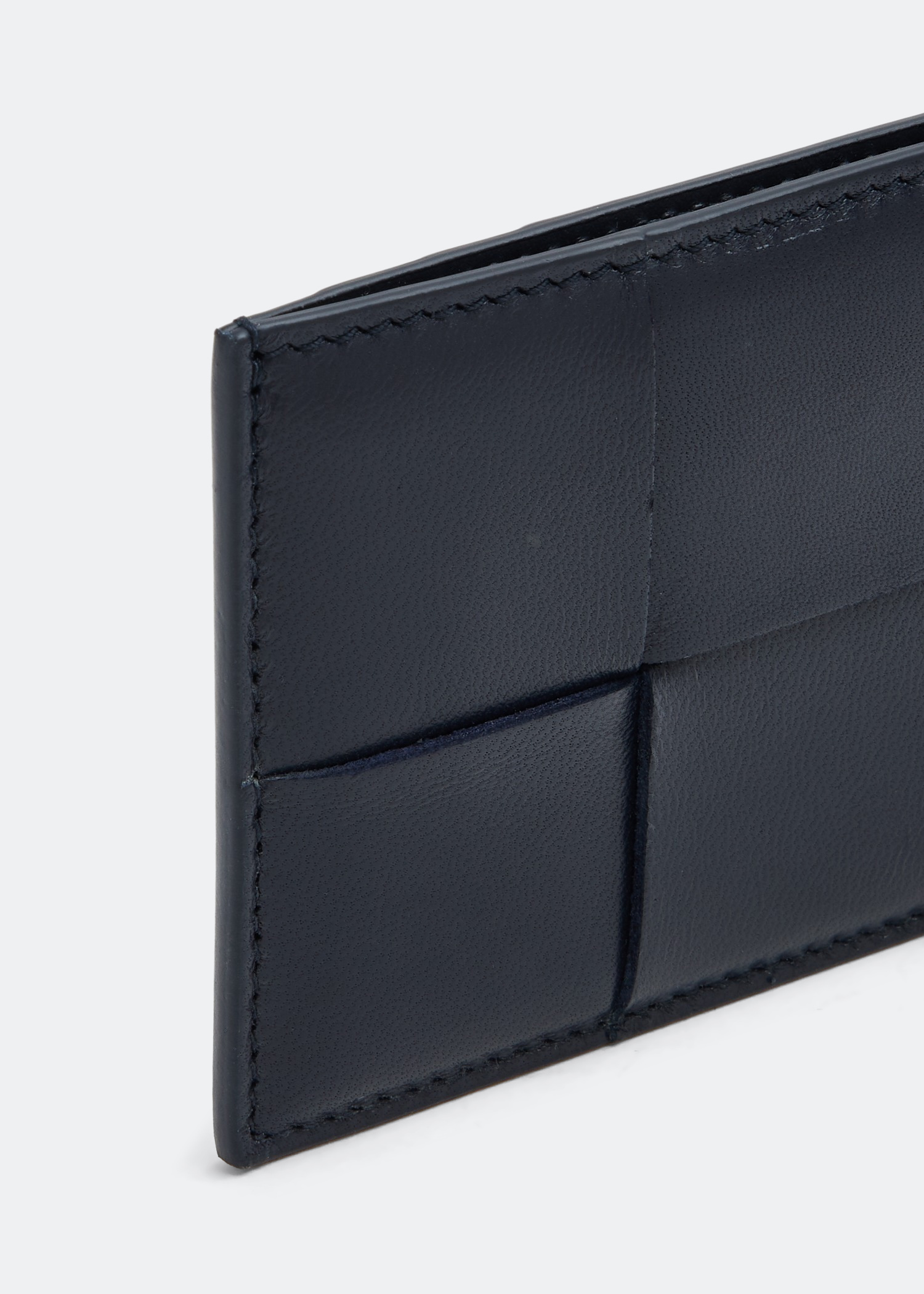 

Intrecciato leather card holder, Blue