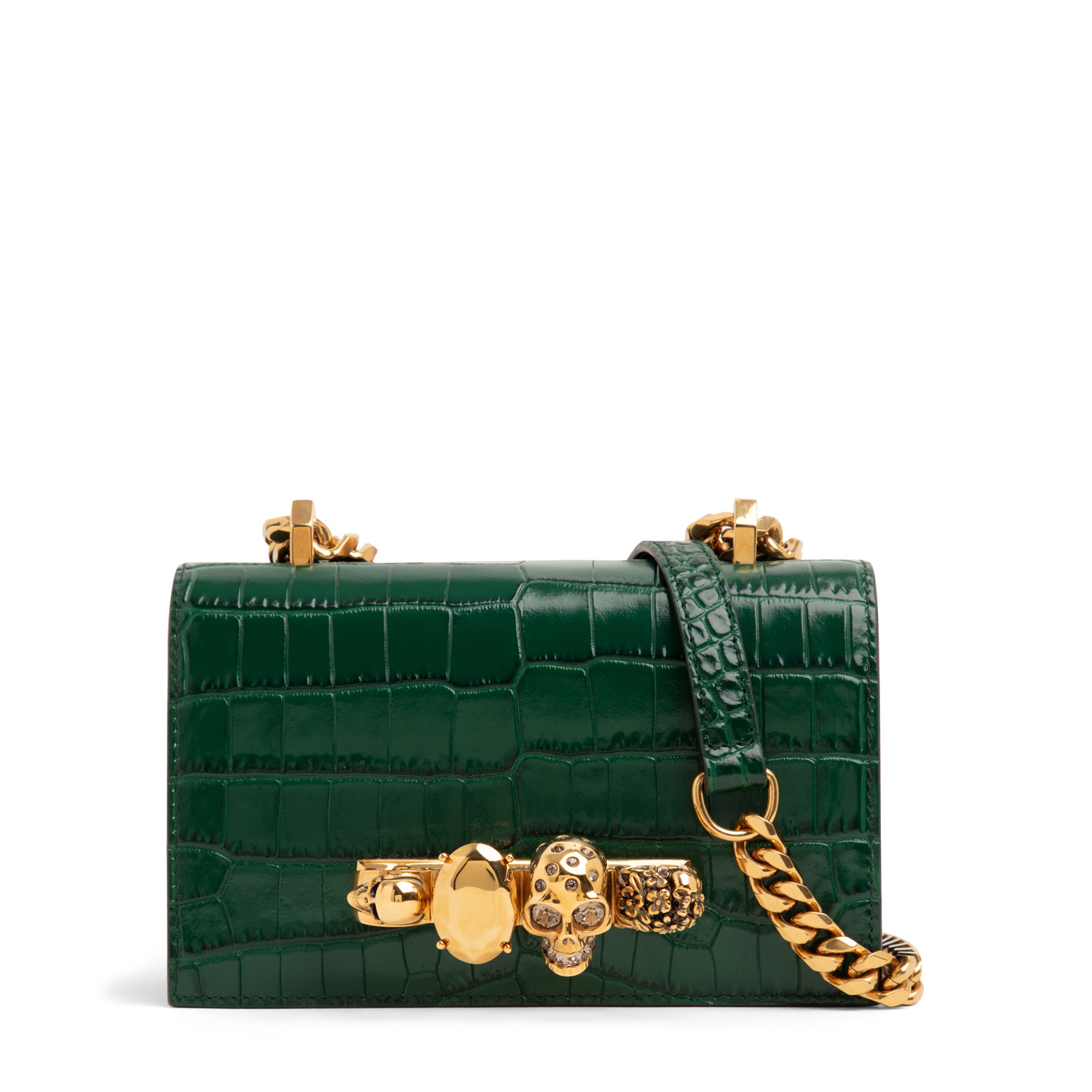 

Mini jeweled satchel, Green
