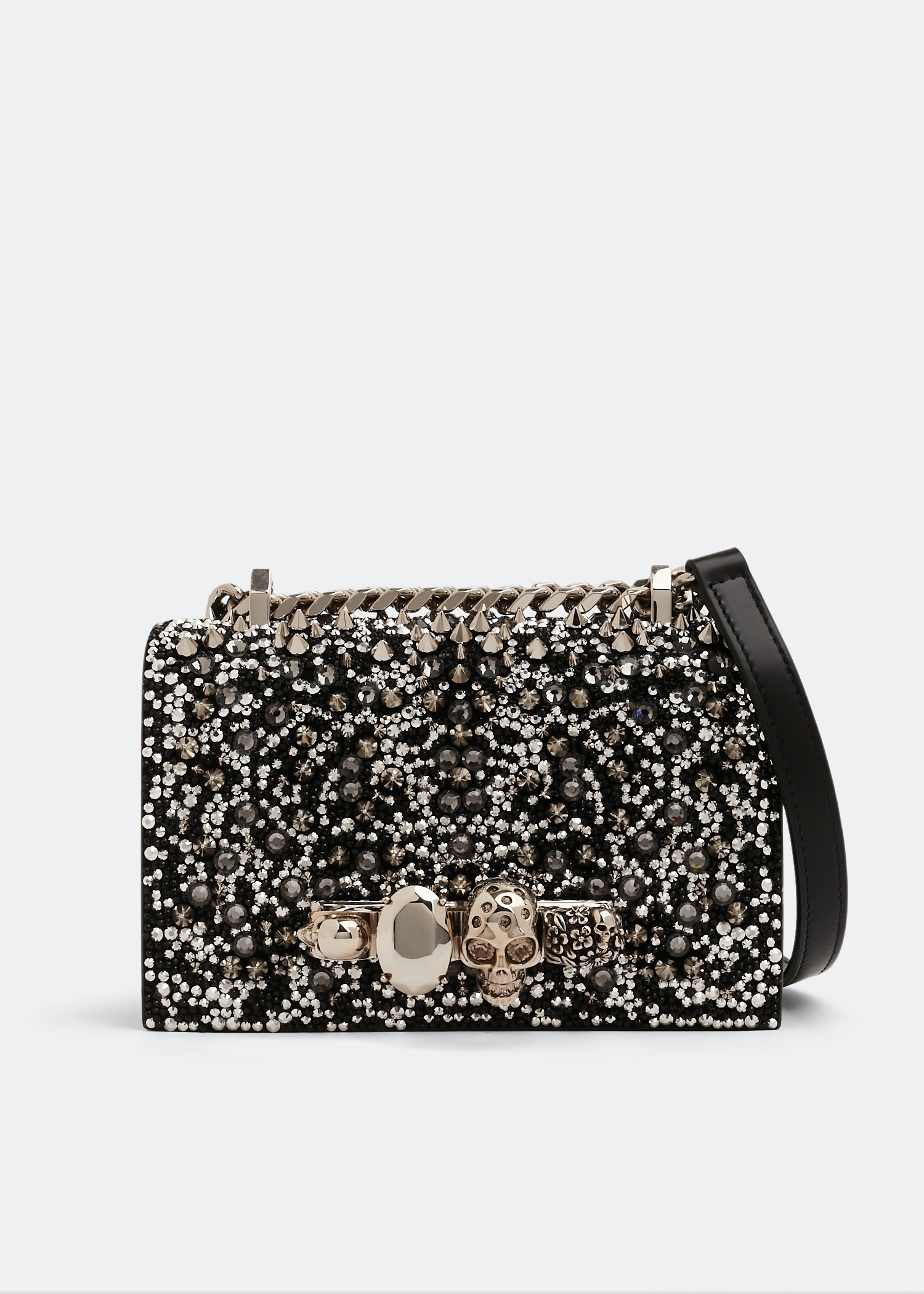 

Mini jewelled satchel, Black