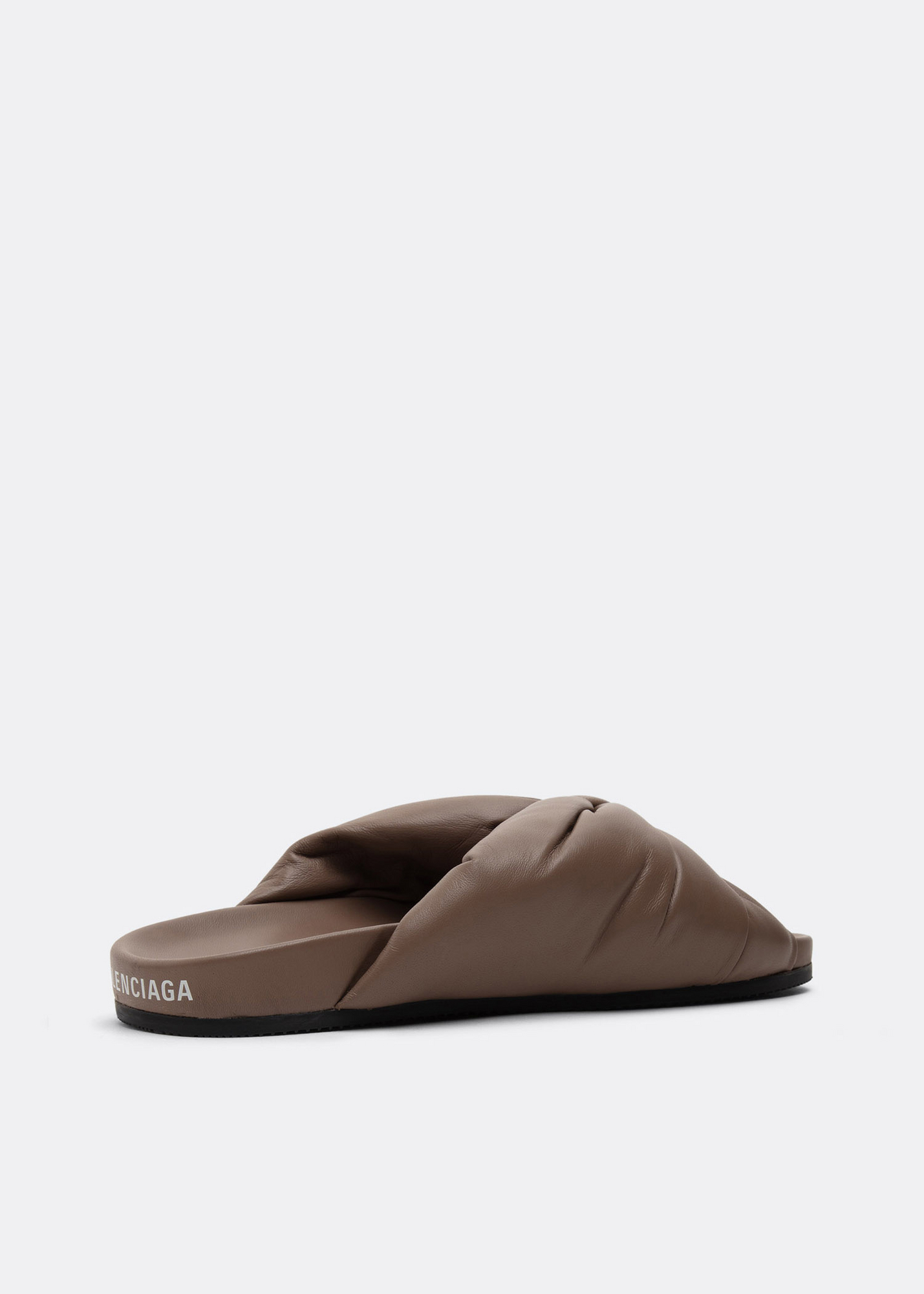 

Puffy slide sandals, Brown