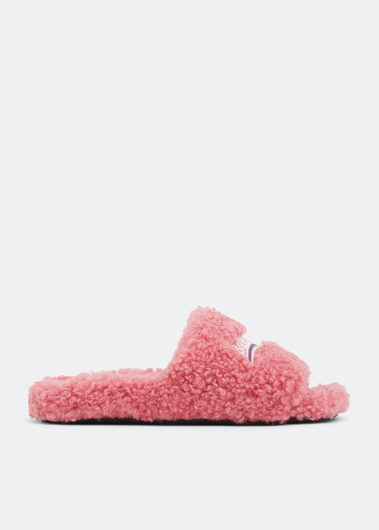 

Furry slide sandals, Pink