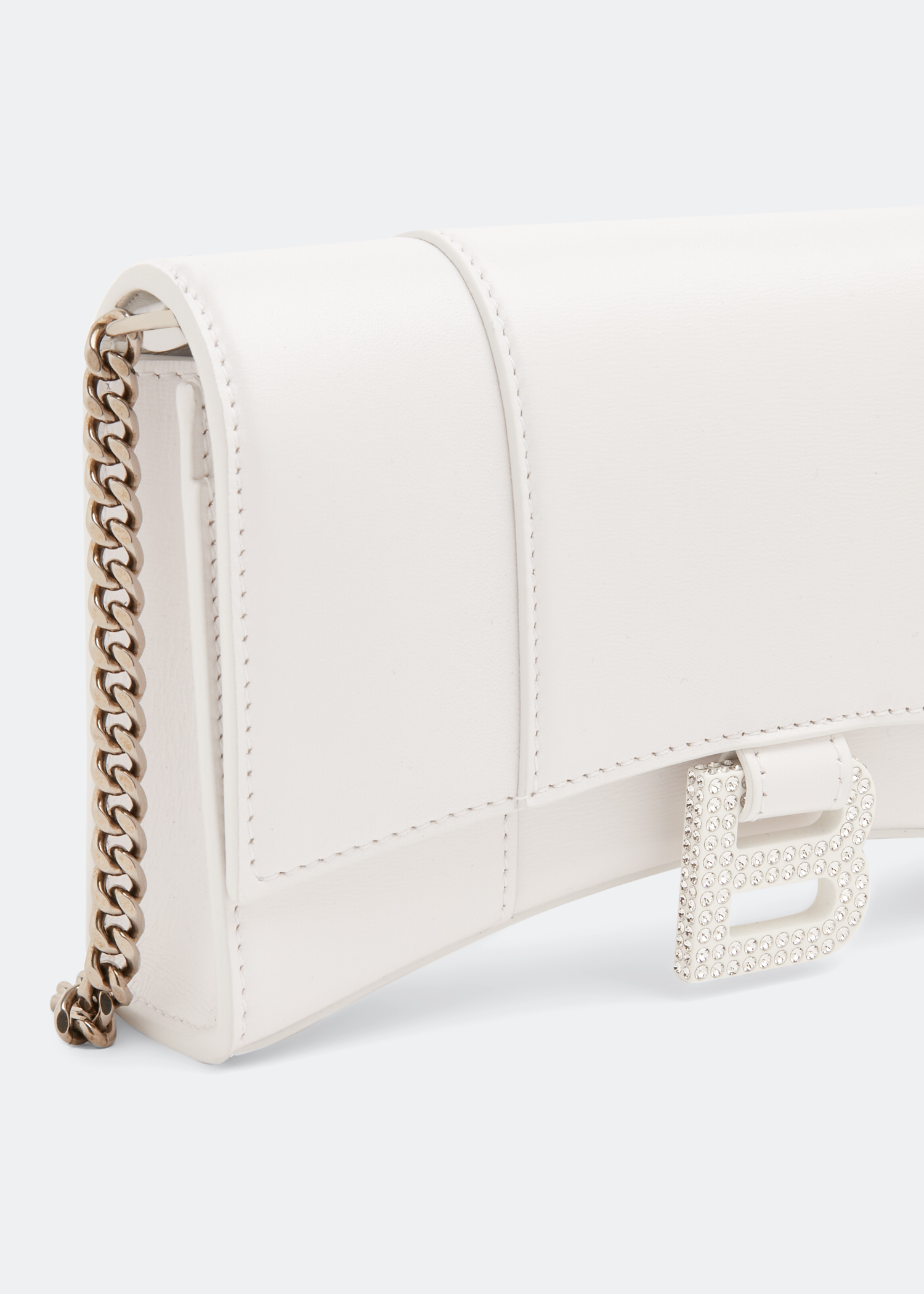 

Hourglass chain wallet, White