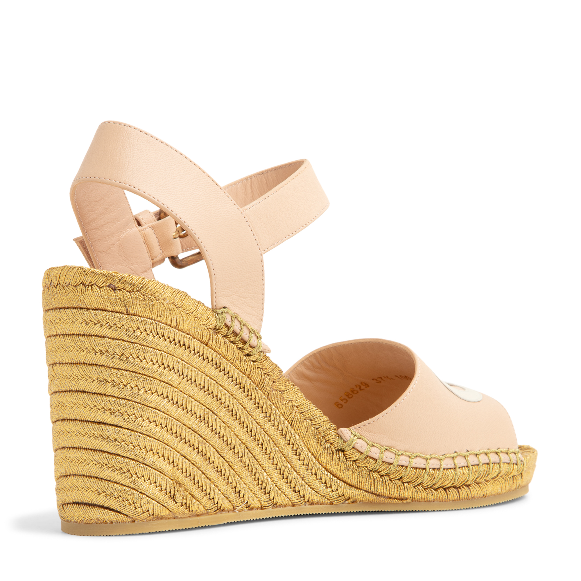 

Leather wedge espadrilles, Pink