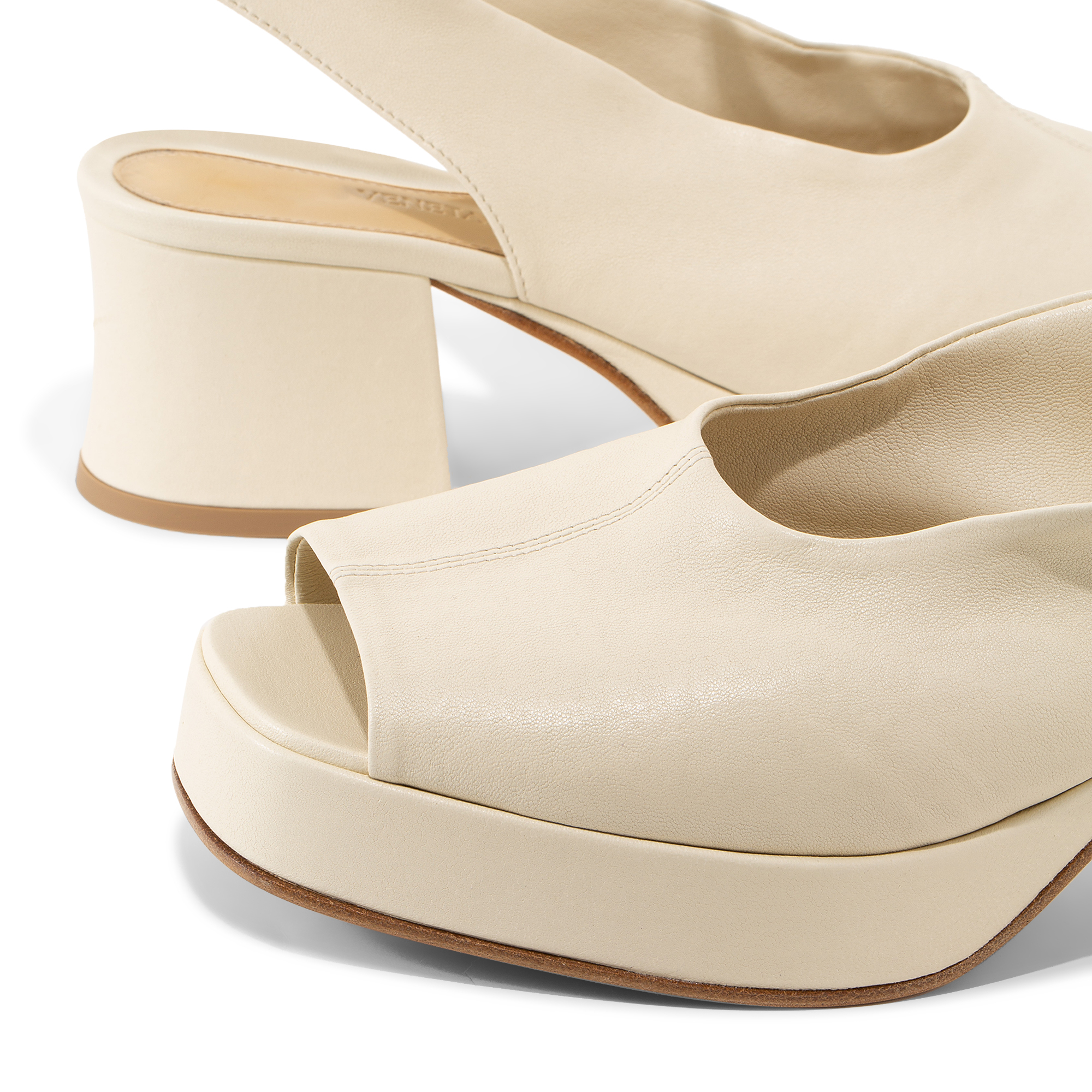 

Stack sling-back sandals, Beige