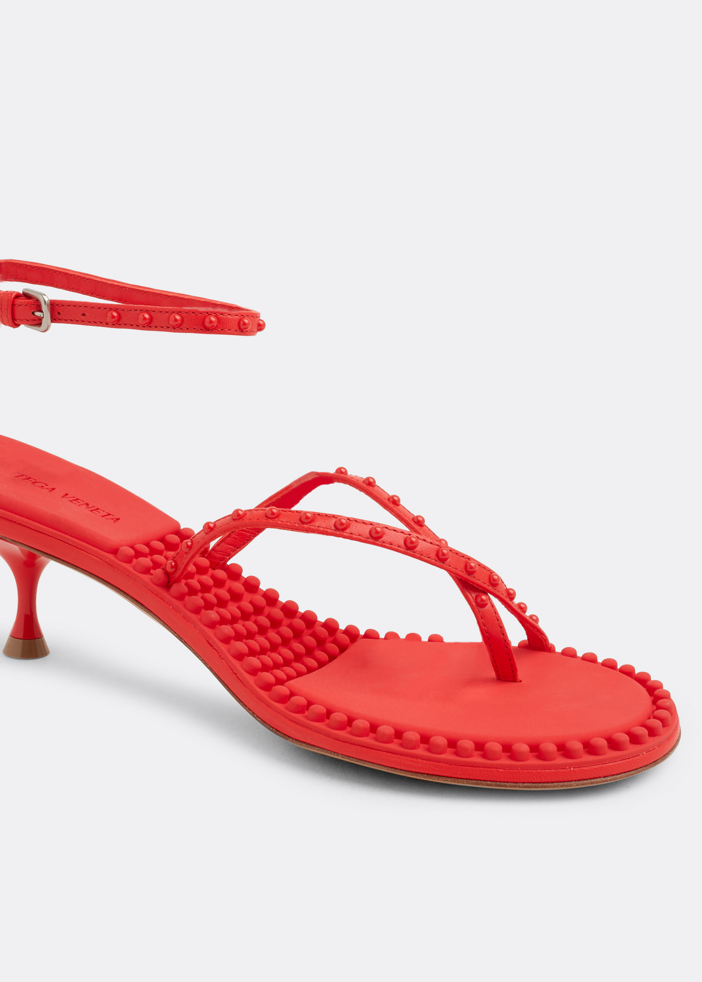 

Studded strappy sandals, Red