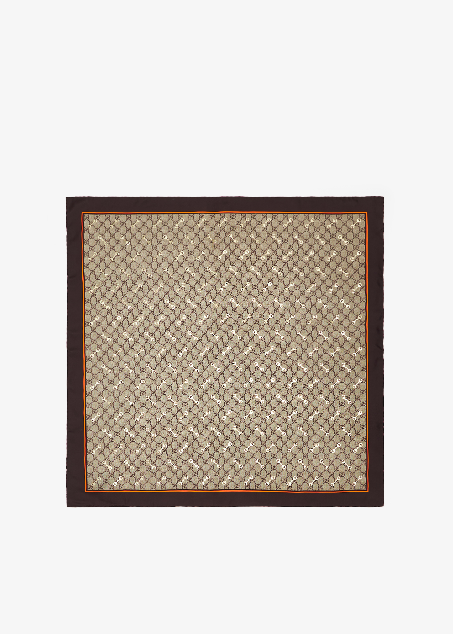 GG print with Horsebit silk carré scarf, Prints