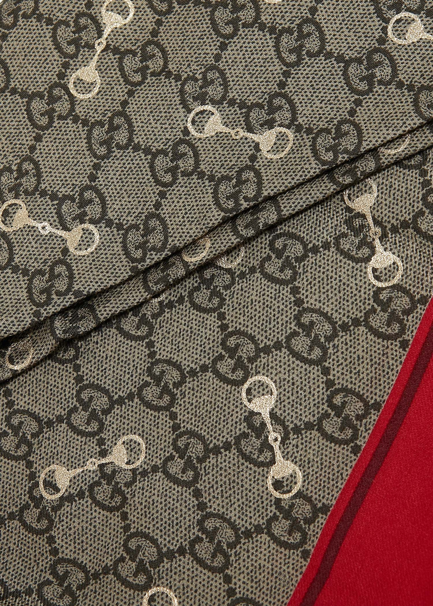 

GG print with Horsebits modal scarf, Beige