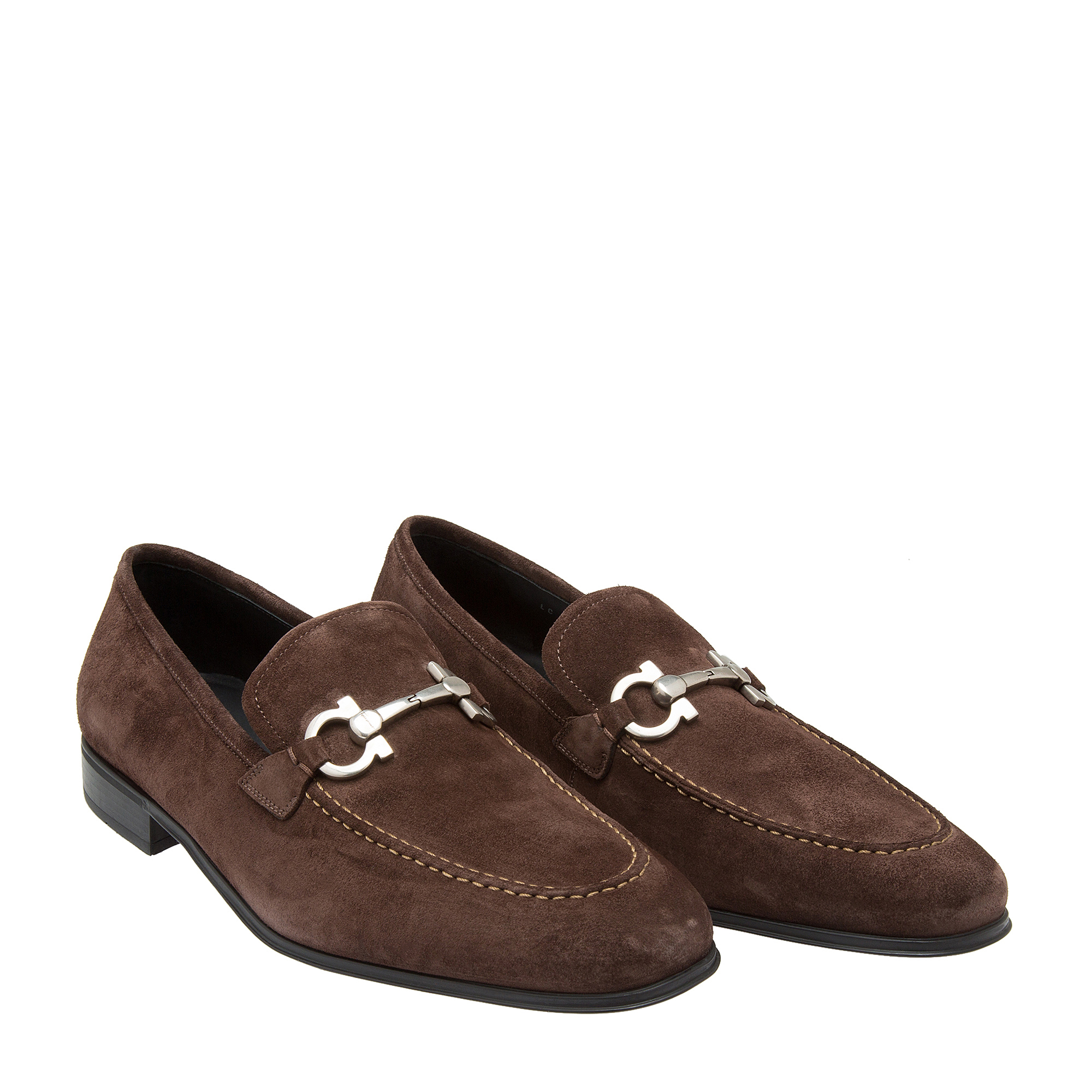 

Gancio suede loafers, Brown
