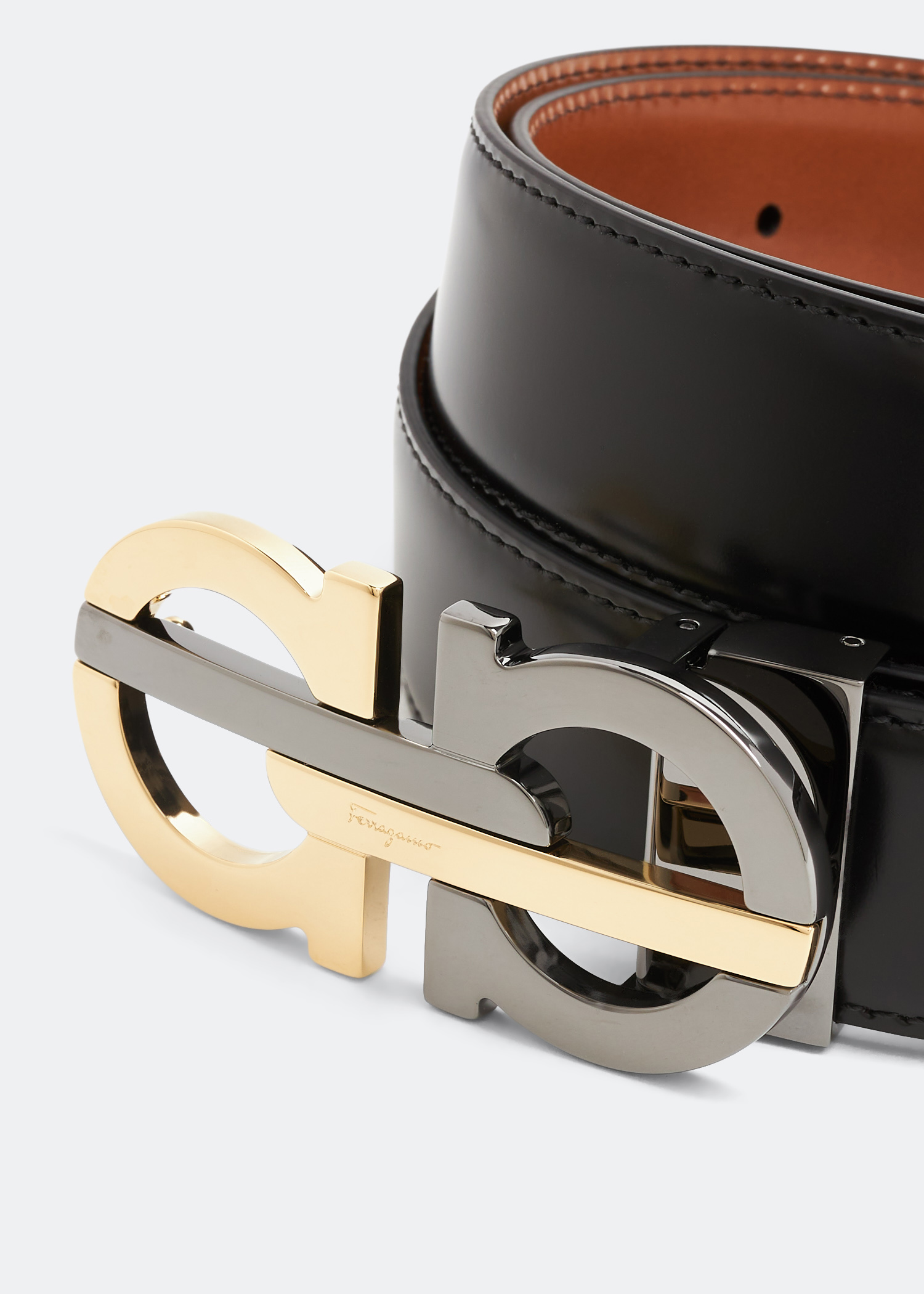 

Reversible Gancini belt, Black