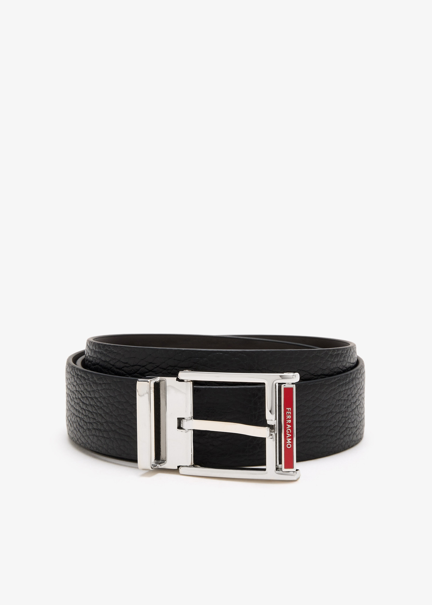 

Reversible leather belt, Black