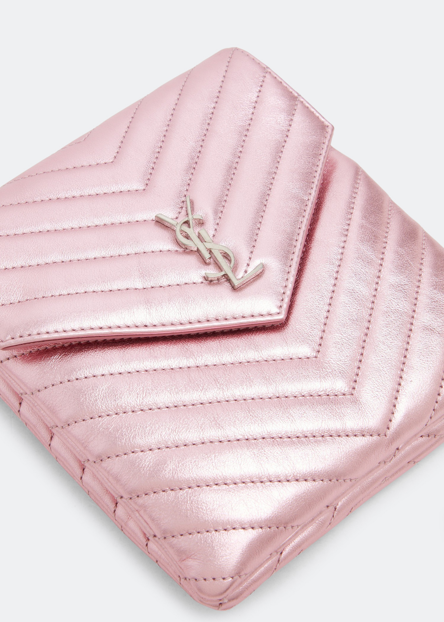 

Quilted double flap bag, Pink