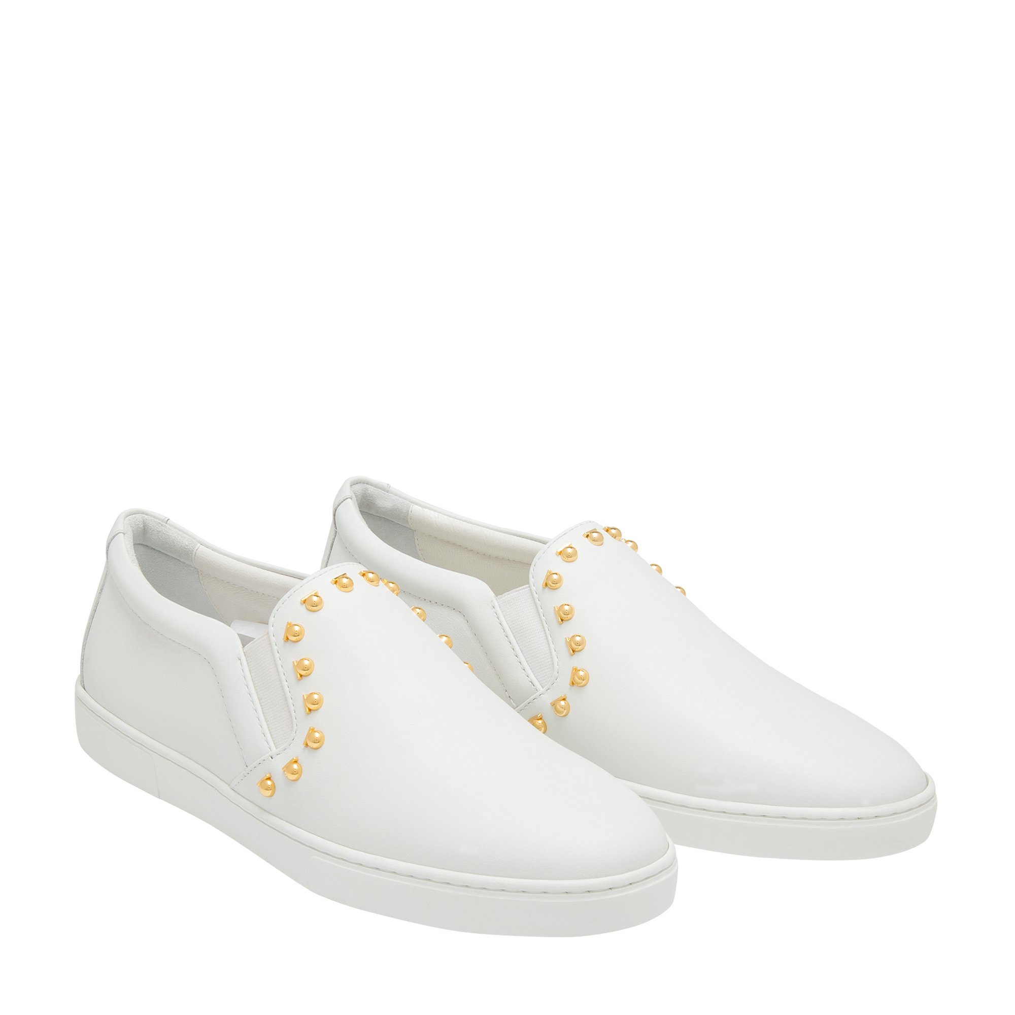 

Studded slip-on sneakers, White