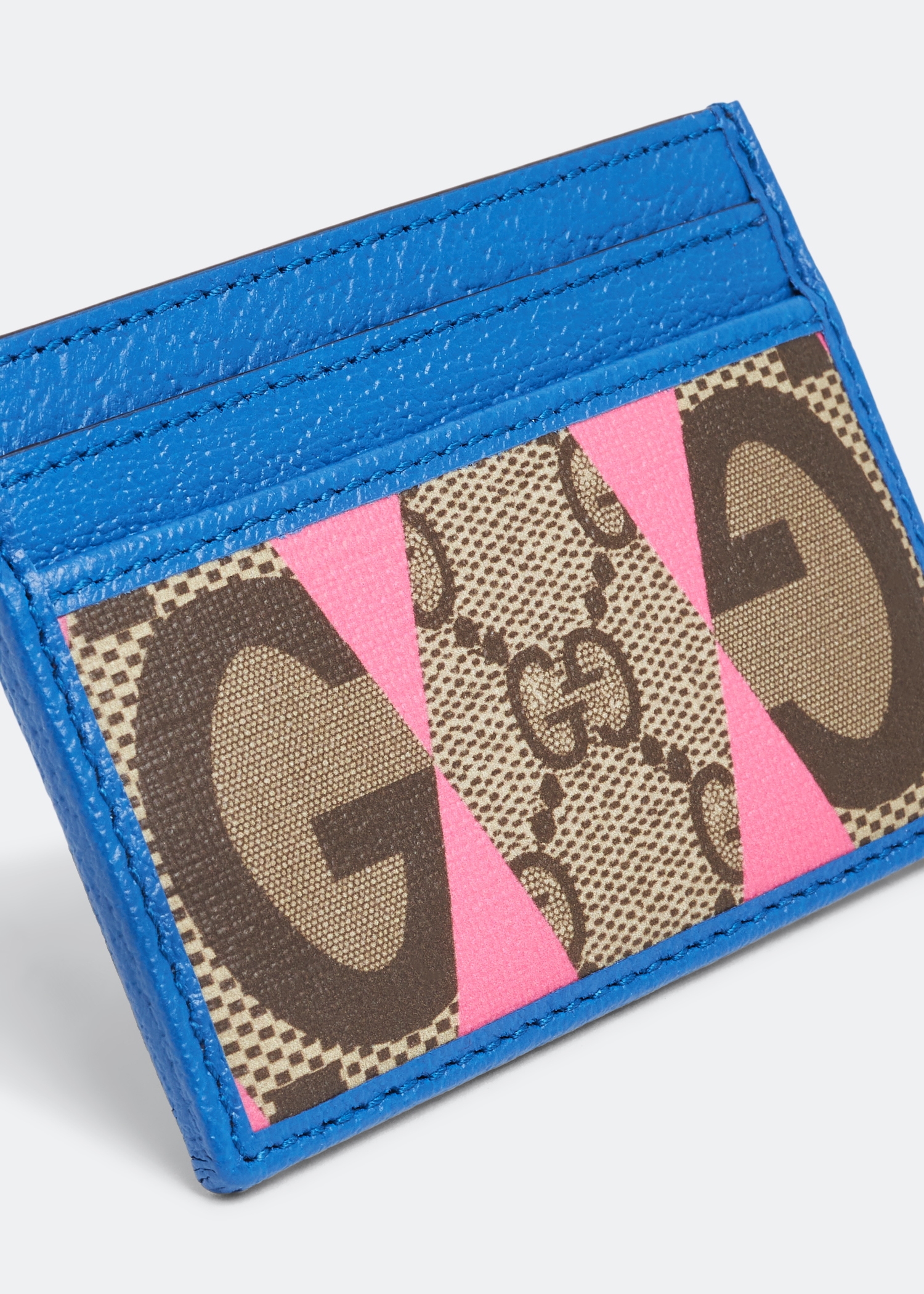 

GG rhombus print card case, Blue