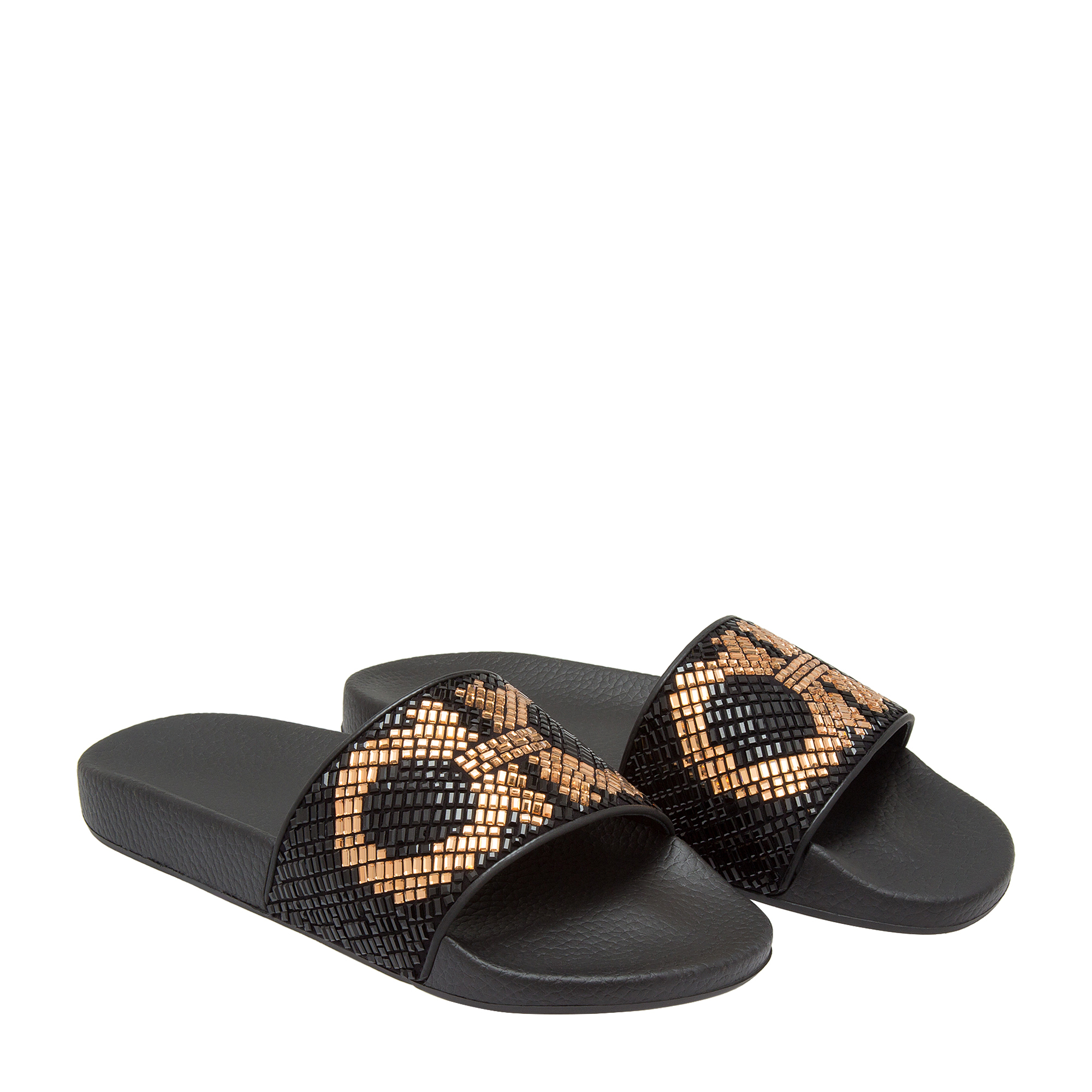 

Embellished slides, Black