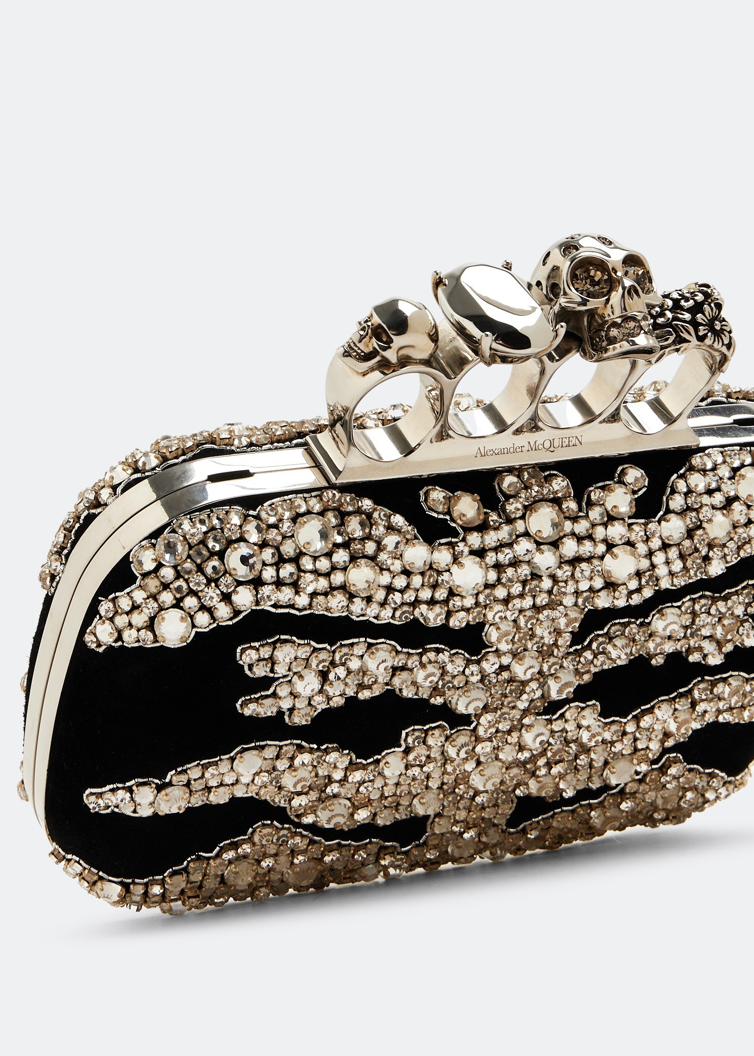 

Skull Four Ring clutch, Black