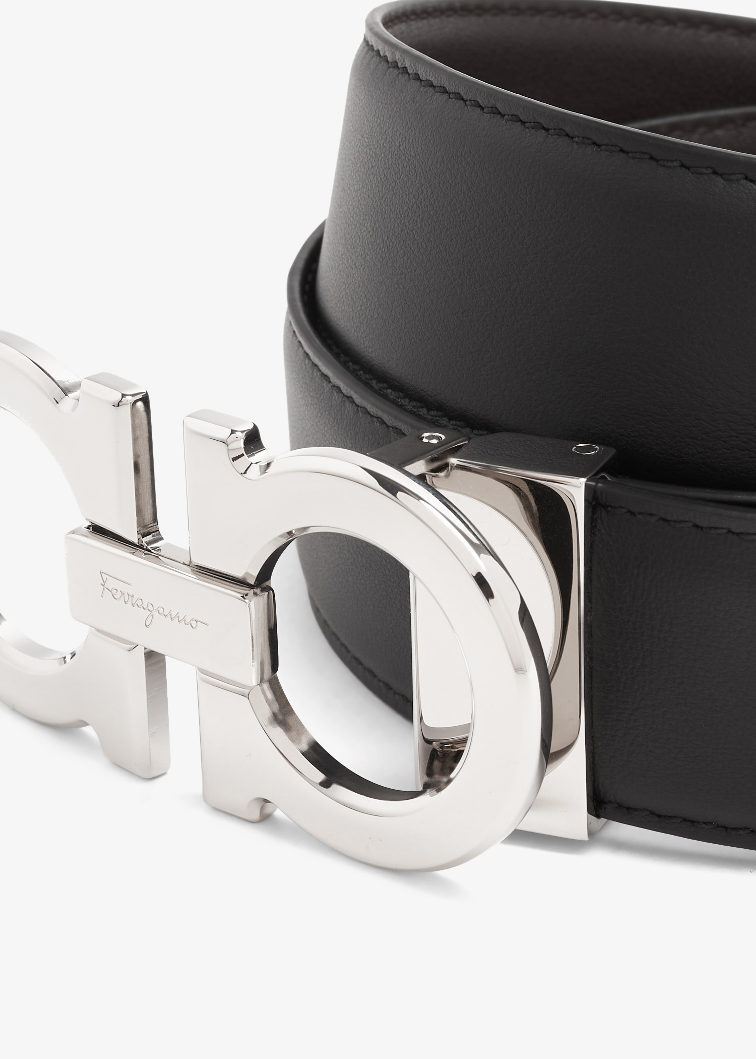 

Reversible Gancini belt, Black