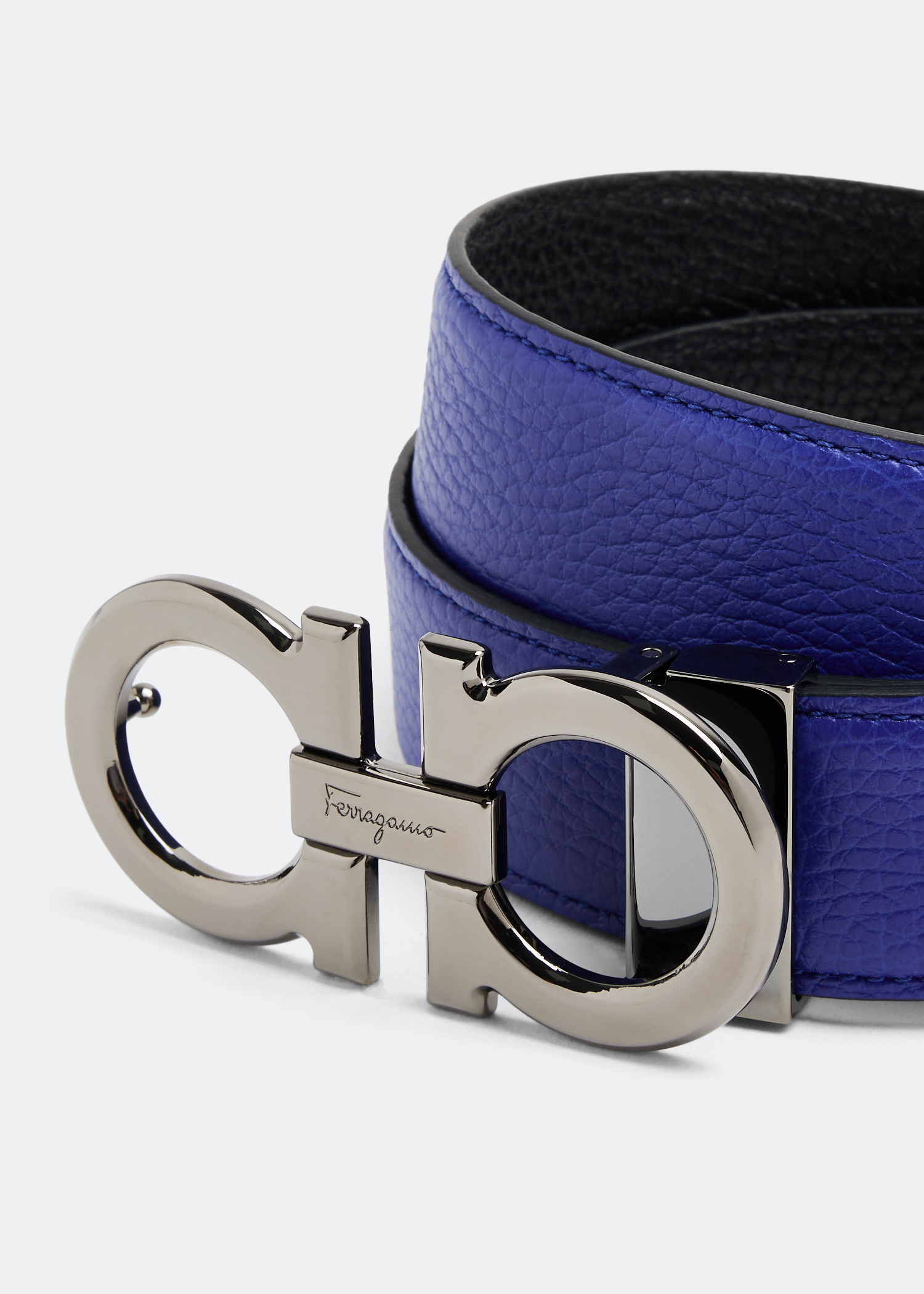 

Reversible Gancini belt, Blue