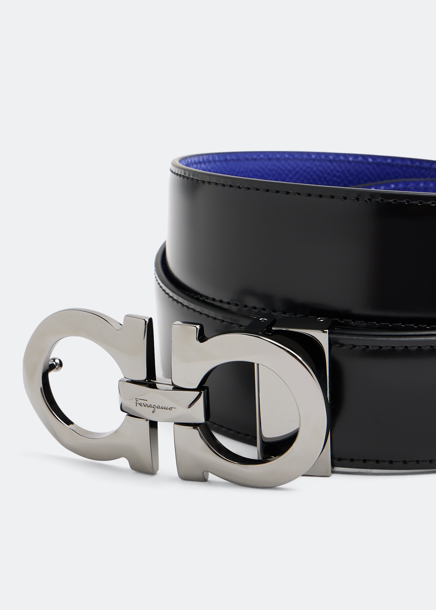 

Reversible Gancini belt, Black