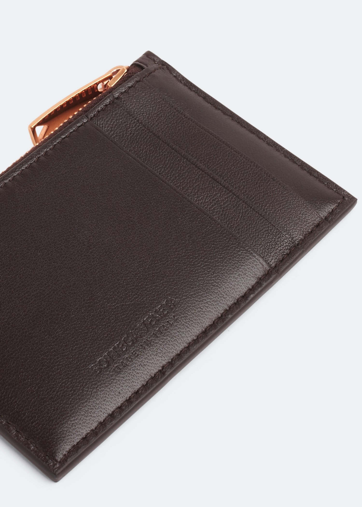 

Zipped card case, Brown