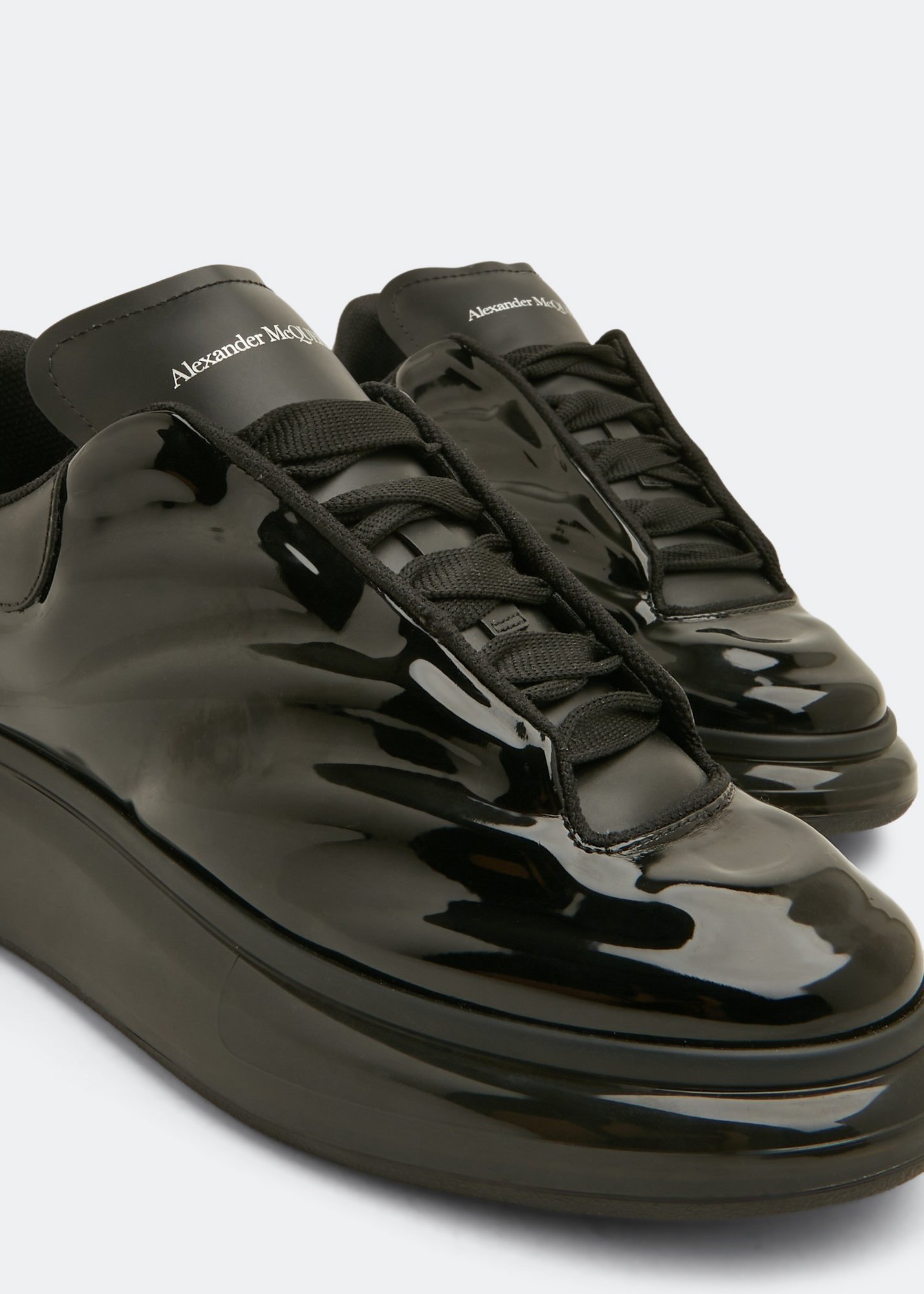 

Oversized gloss sneakers, Black