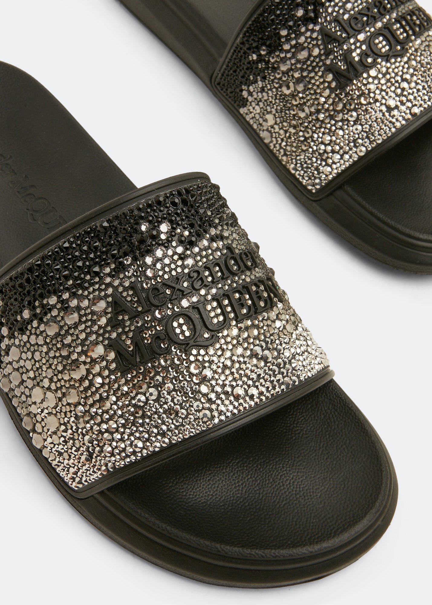 

Crystal embellished slides, Black