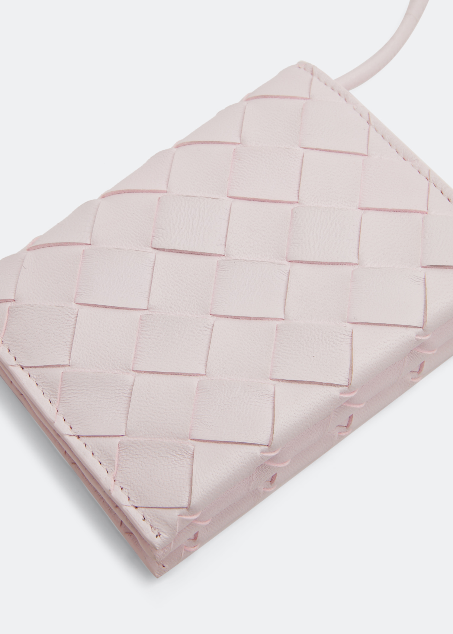 

Intrecciato leather card case, Purple
