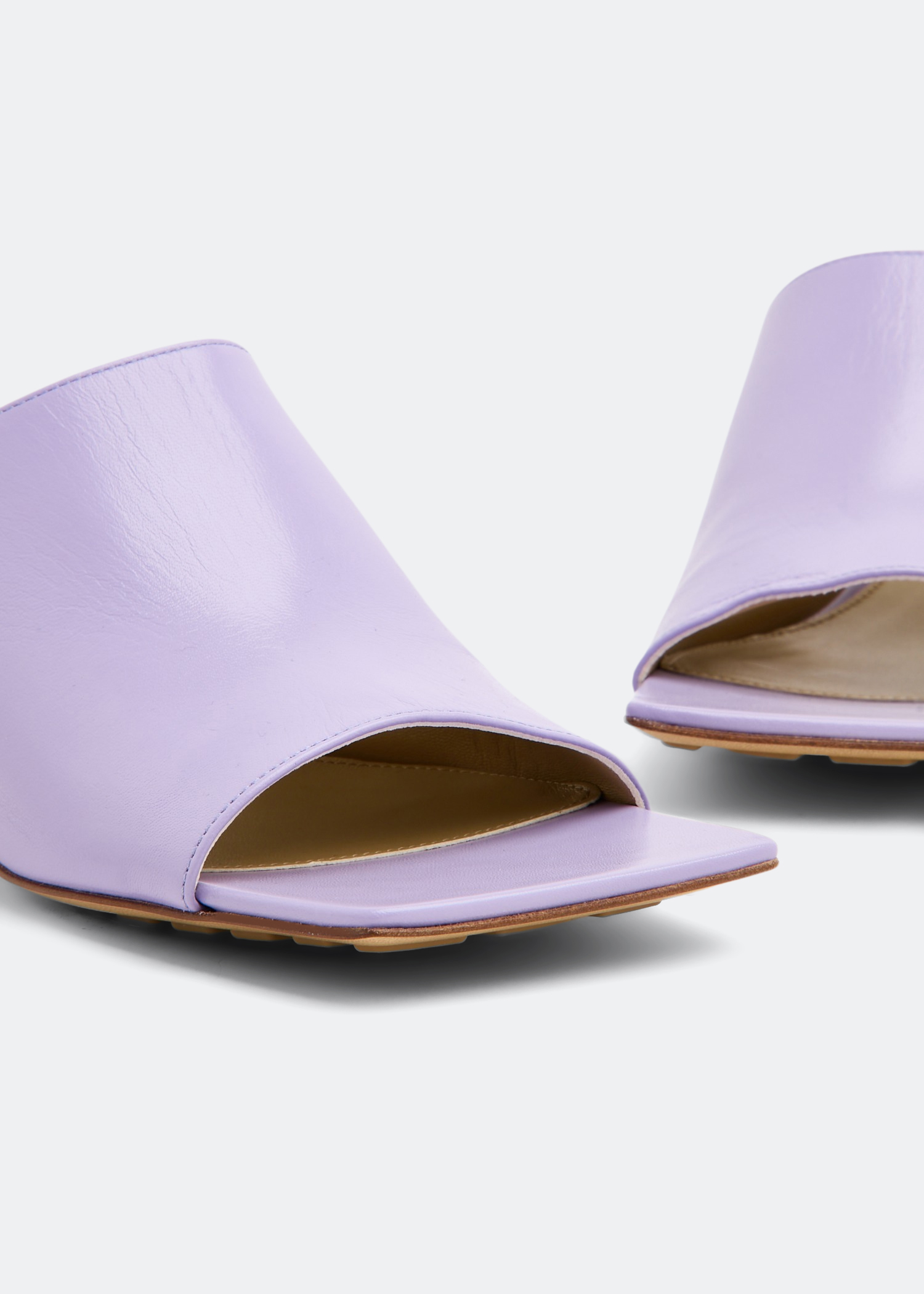

Stretch leather mules, Purple