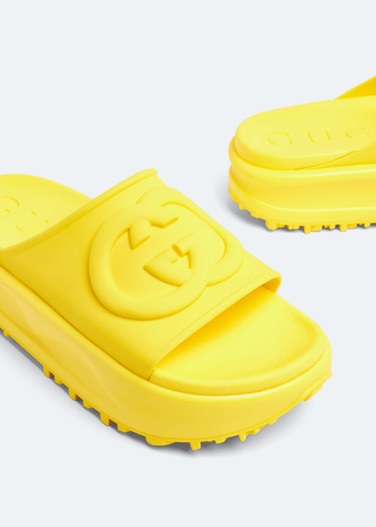 

Interlocking G slide sandals, Yellow
