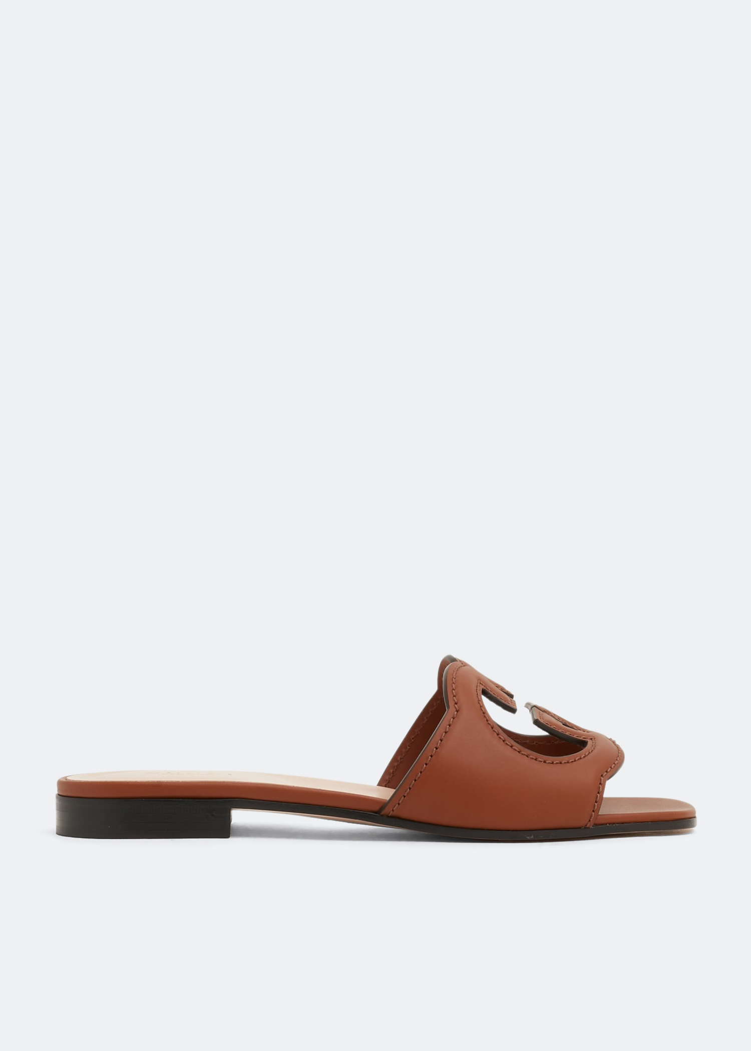 

Interlocking G cut-out slide sandals, Brown