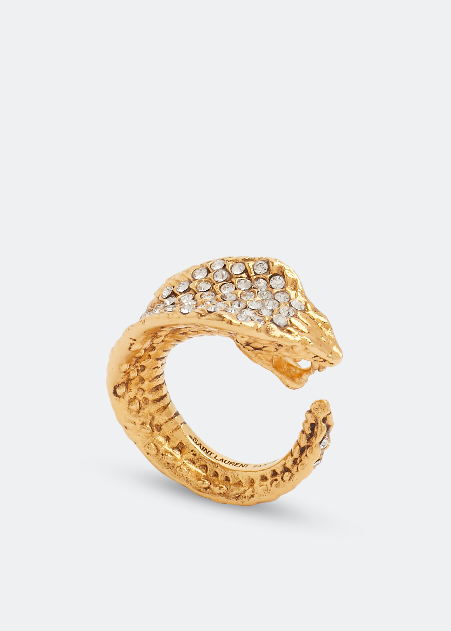 

Rhinestone cobra ring, Gold