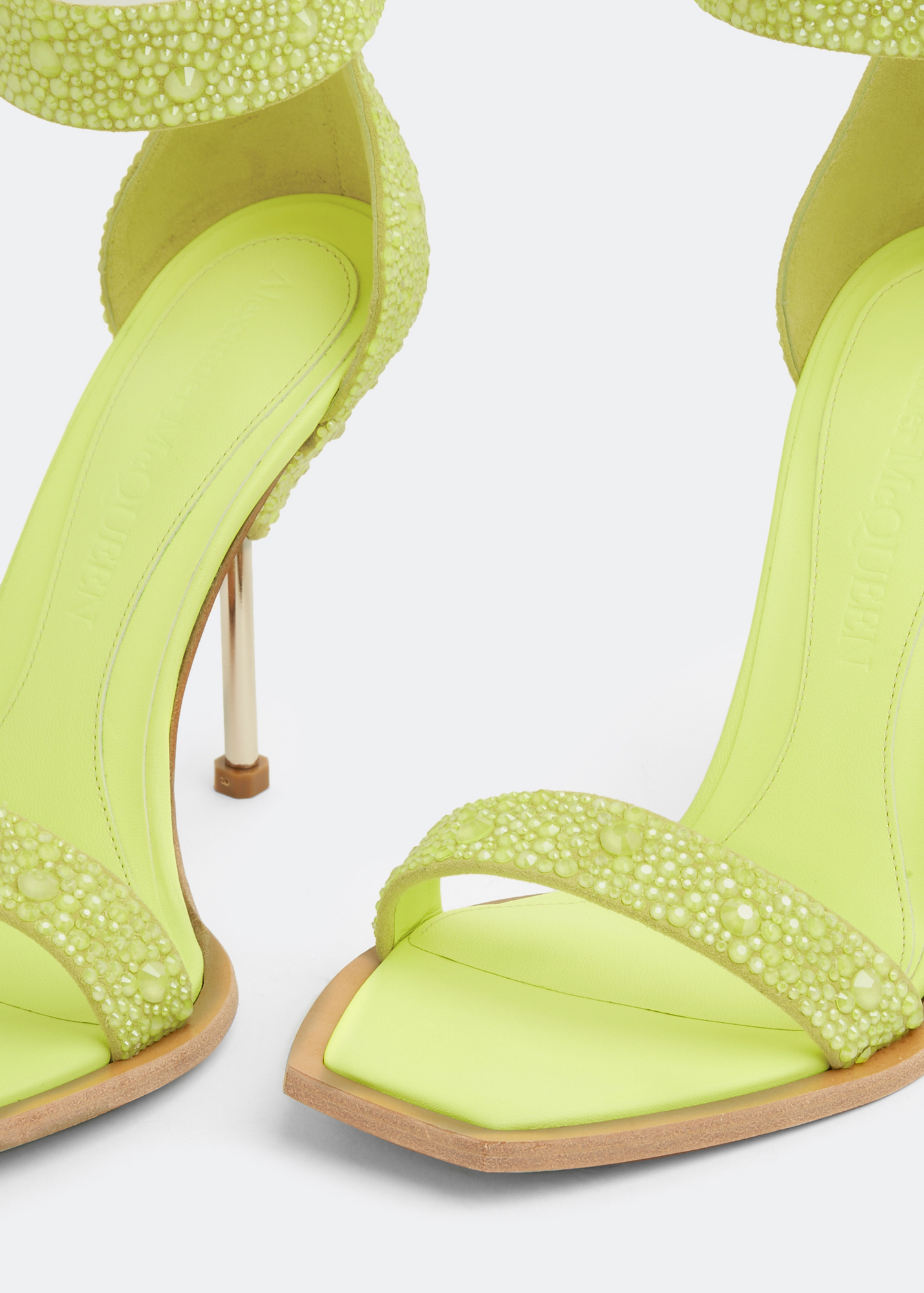 

Embellished double strap sandals, Yellow