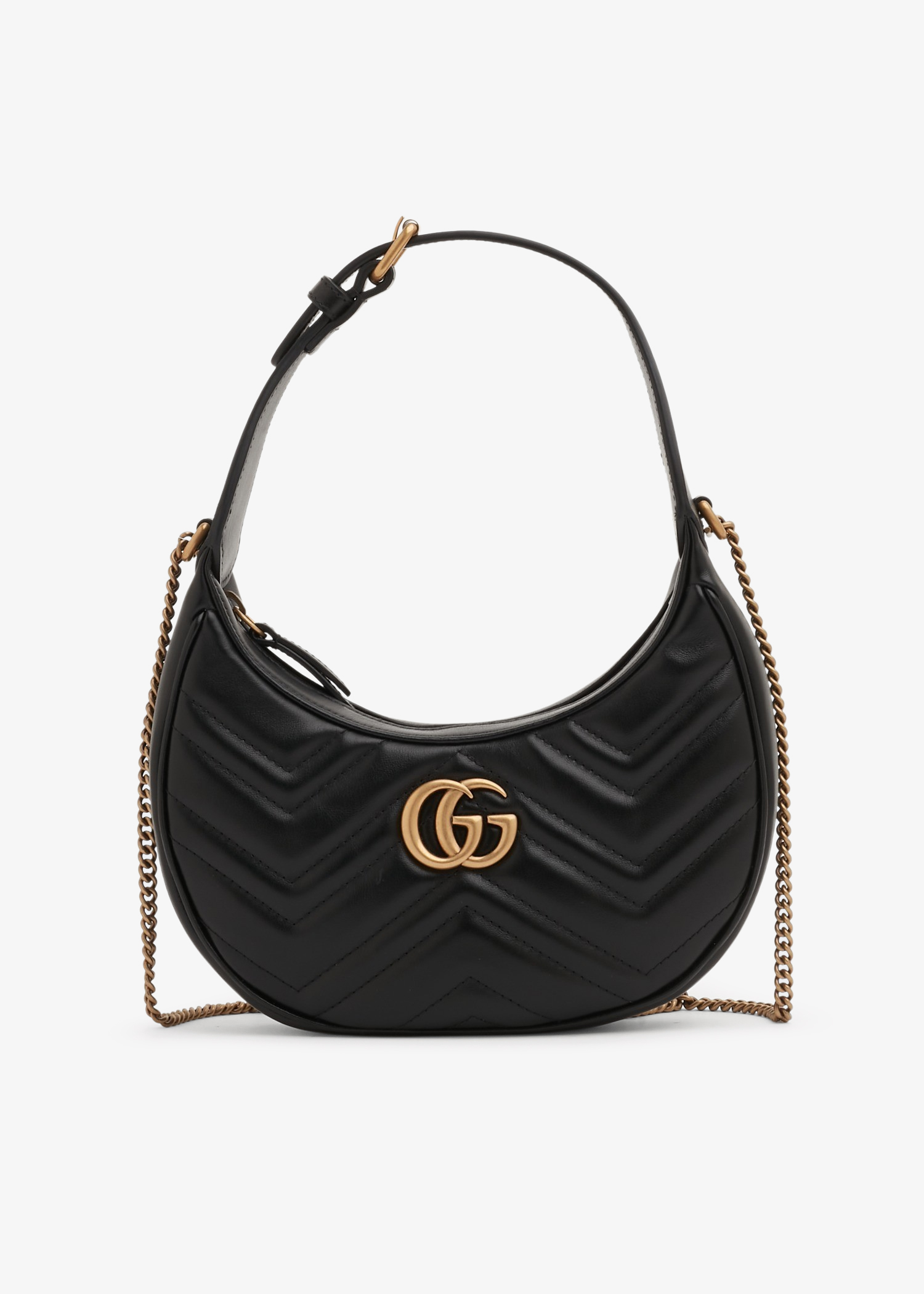 

GG Marmont half-moon-shaped mini bag, Black