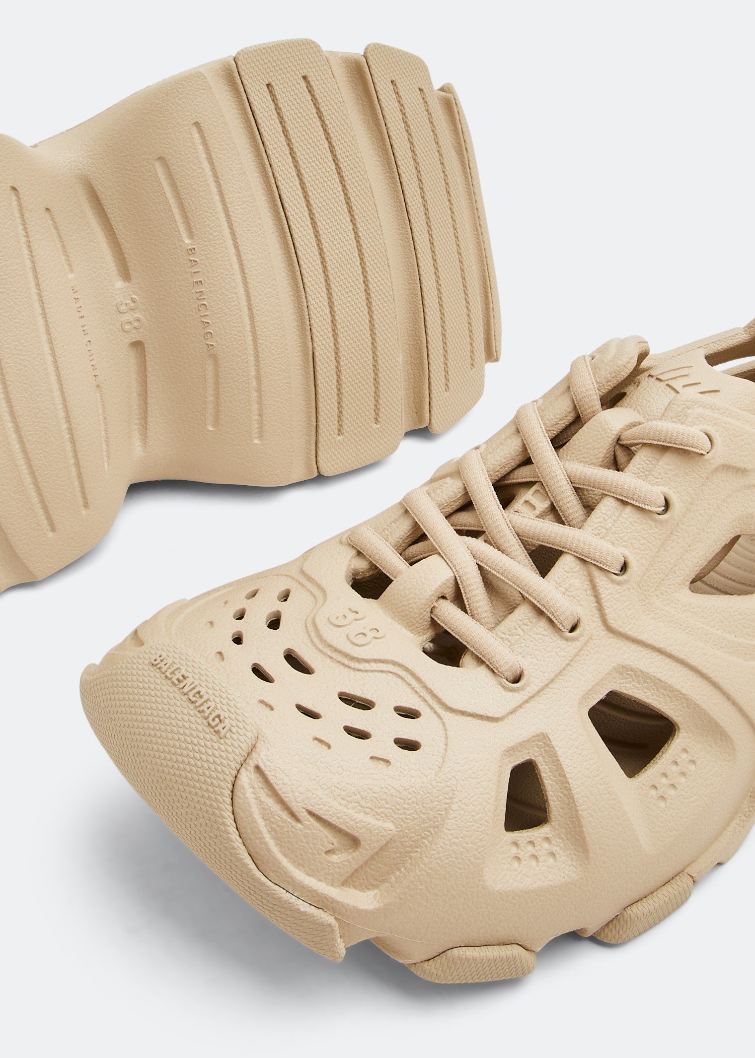 

HD lace-up sneakers, Beige