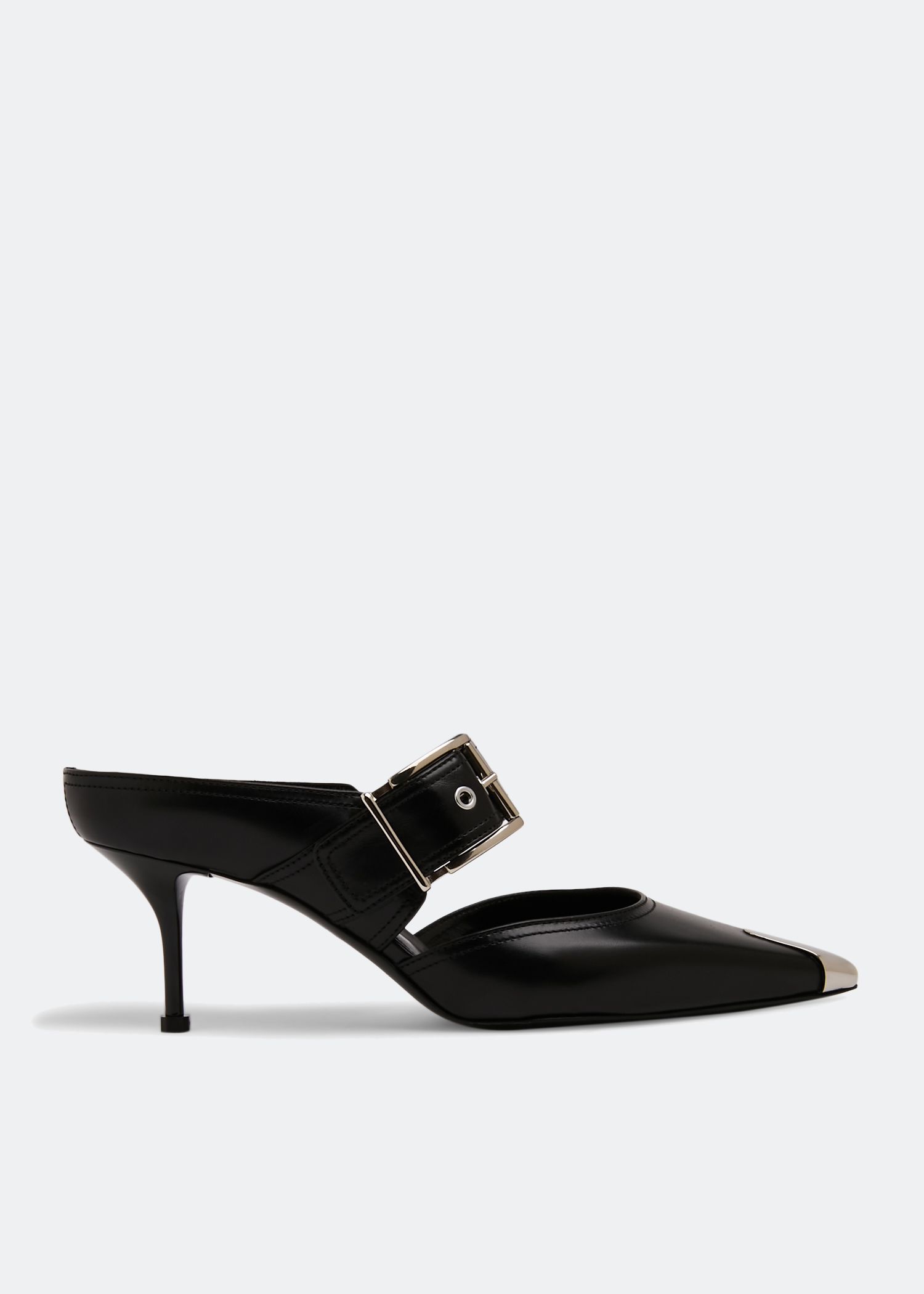 

Punk buckle mules, Black