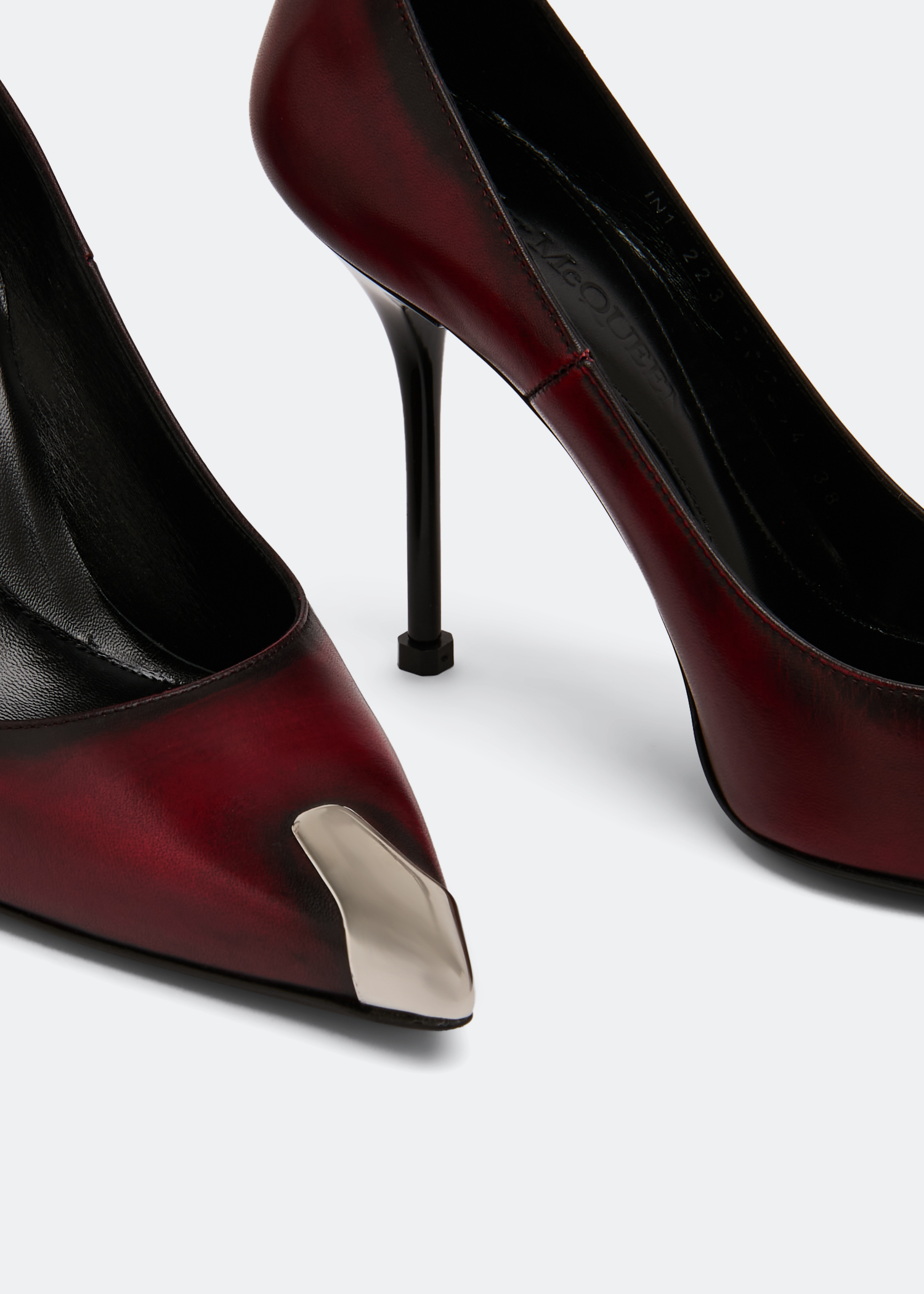 

Punk buckle pumps, Burgundy