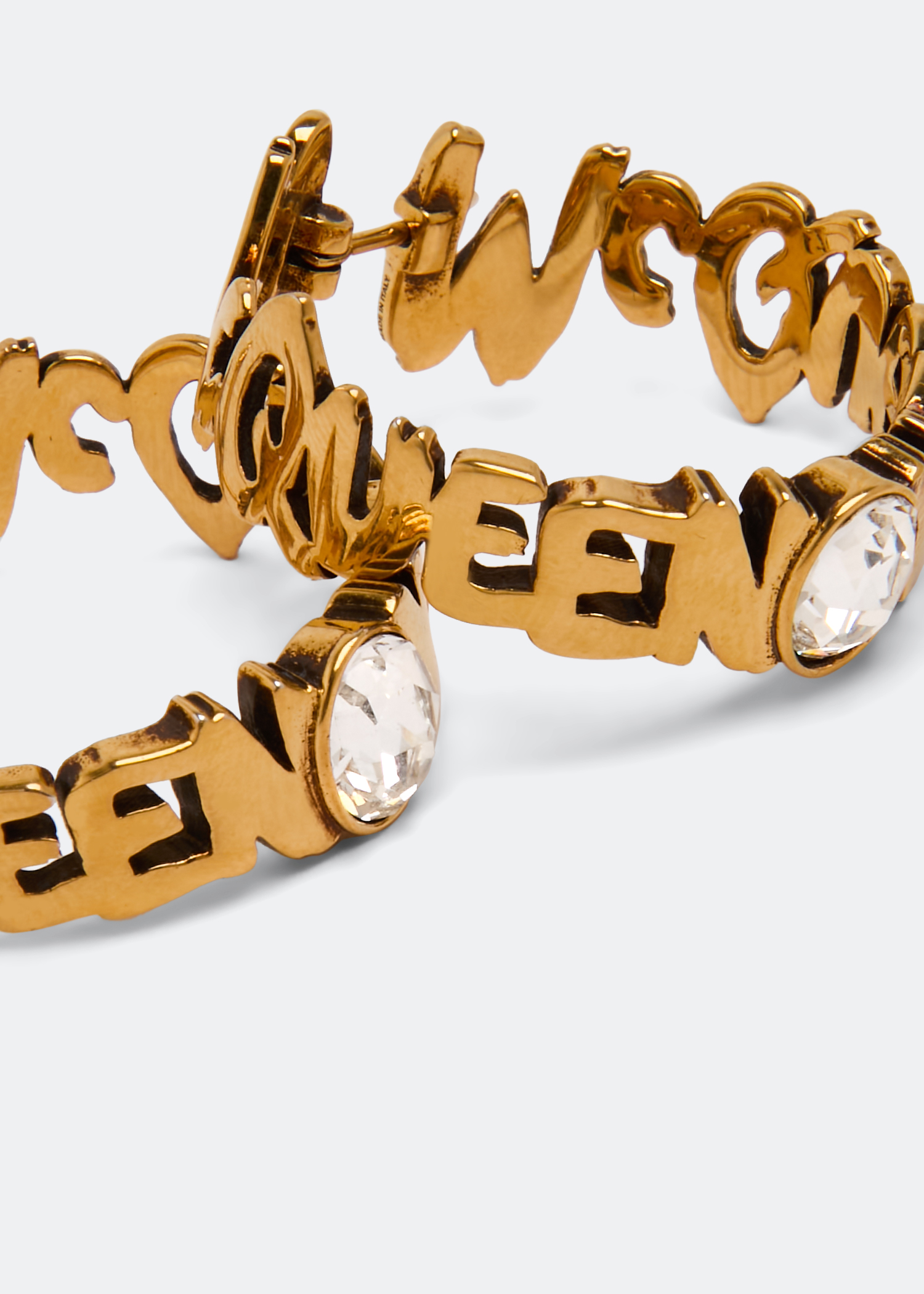 

Graffiti hoop earrings, Gold