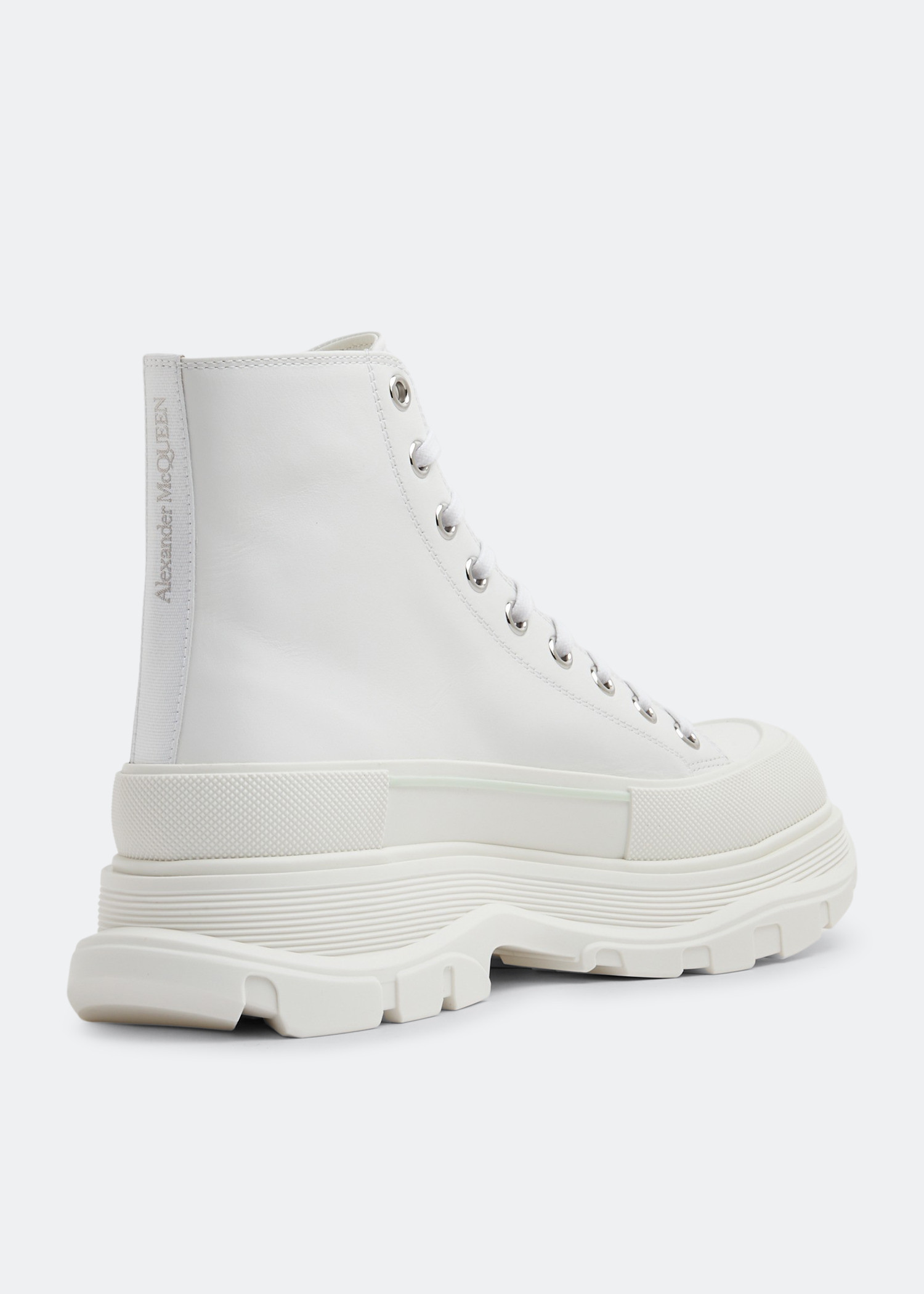 

Tread leather boots, White