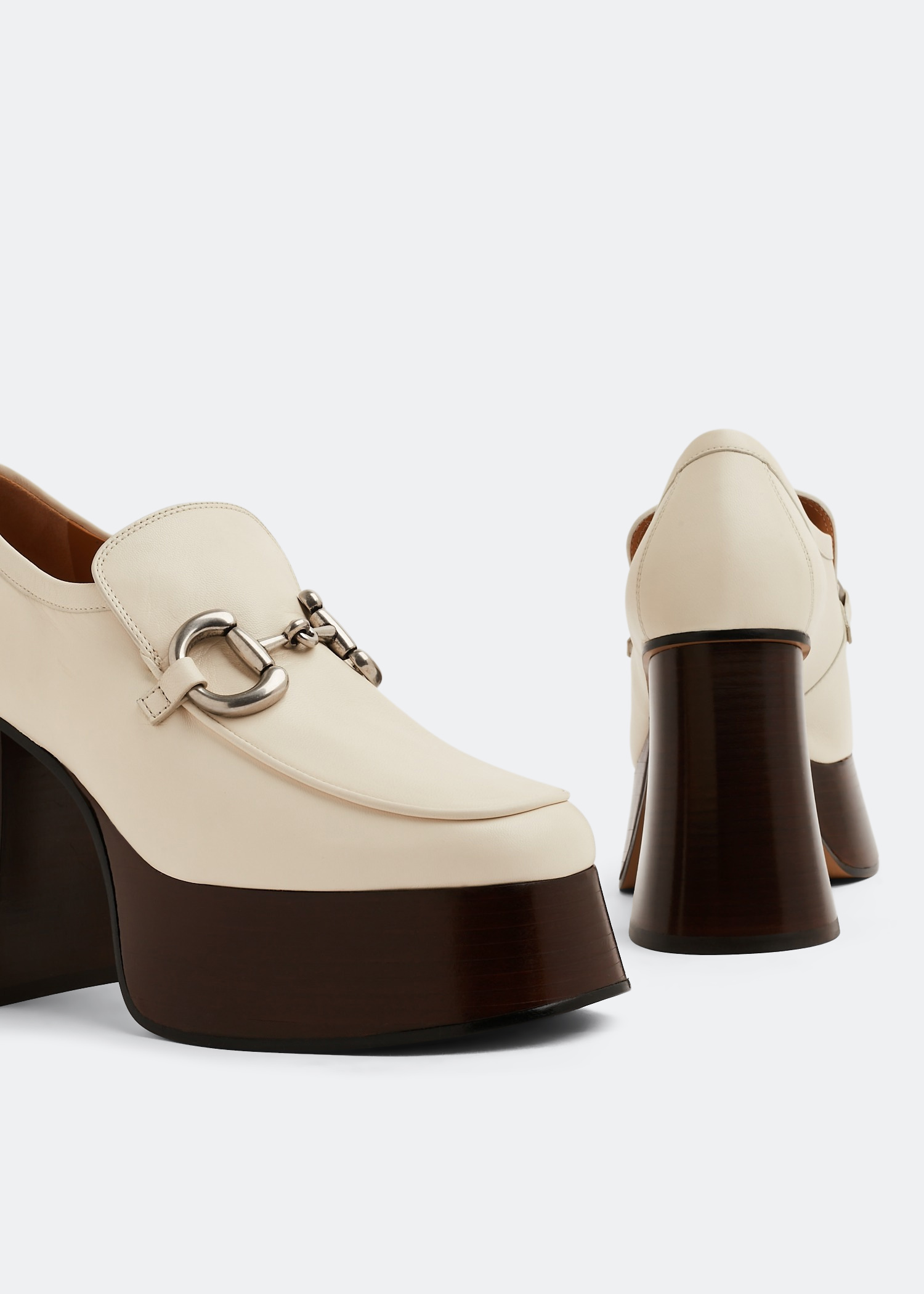 

Horsebit platform loafers, White