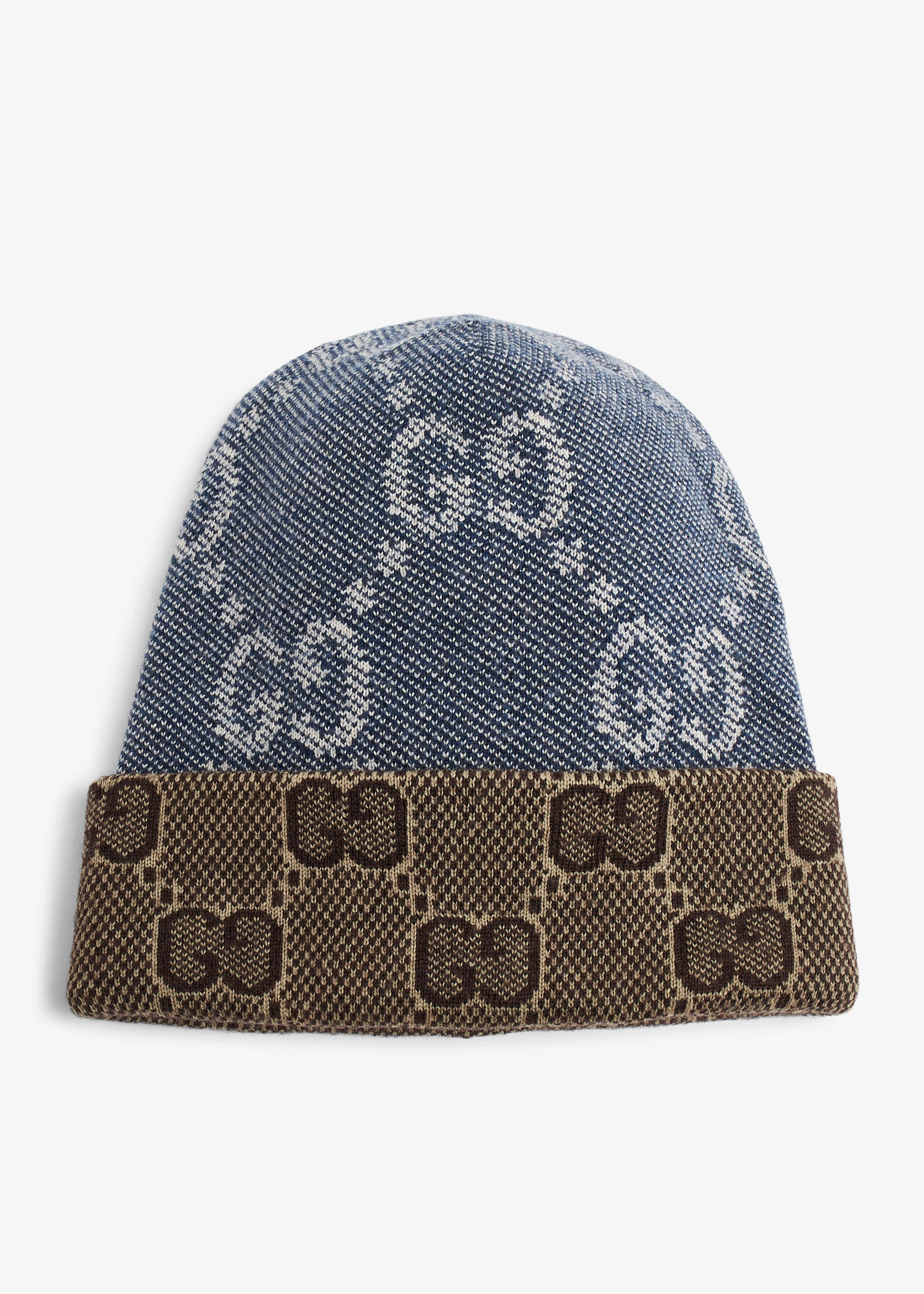 

GG wool reversible hat, Blue