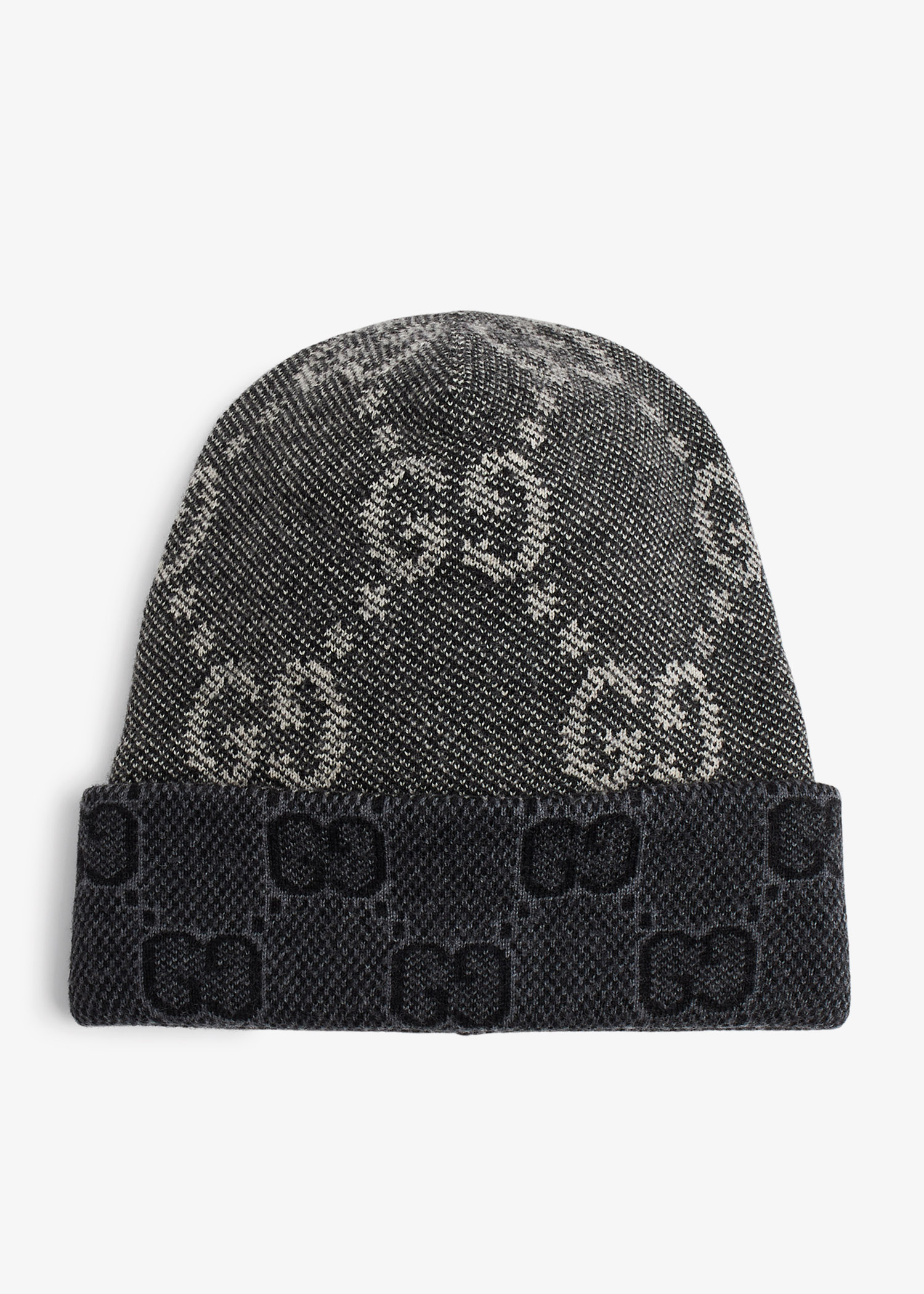 

GG wool reversible hat, Grey