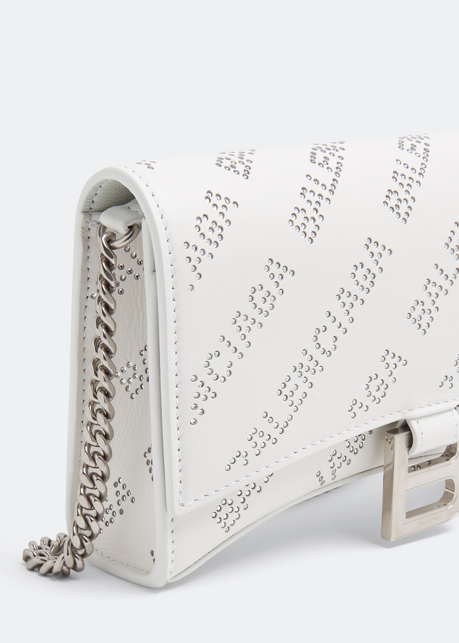 

Hourglass chain wallet, White