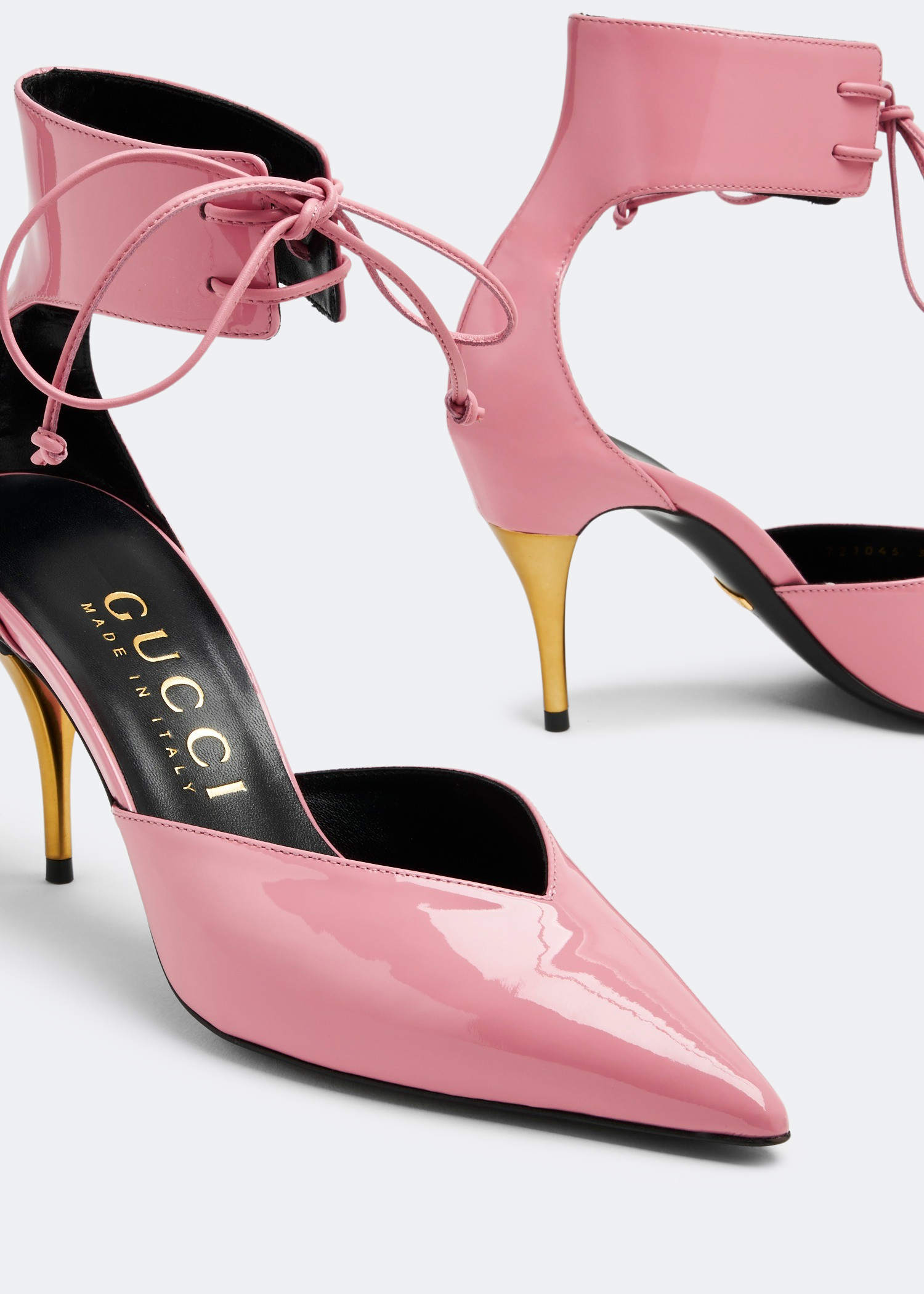 

Cuff leather pumps, Pink