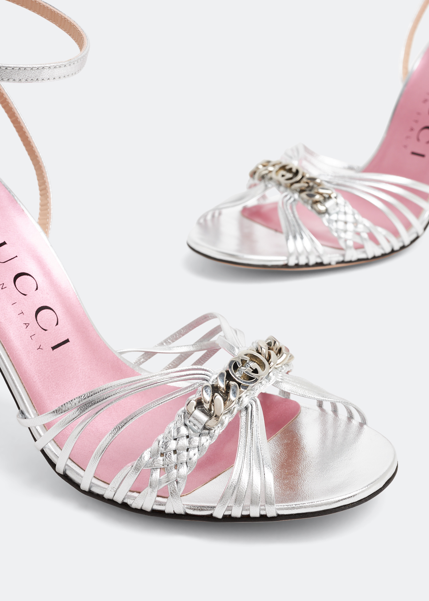 

Interlocking G sandals, Silver