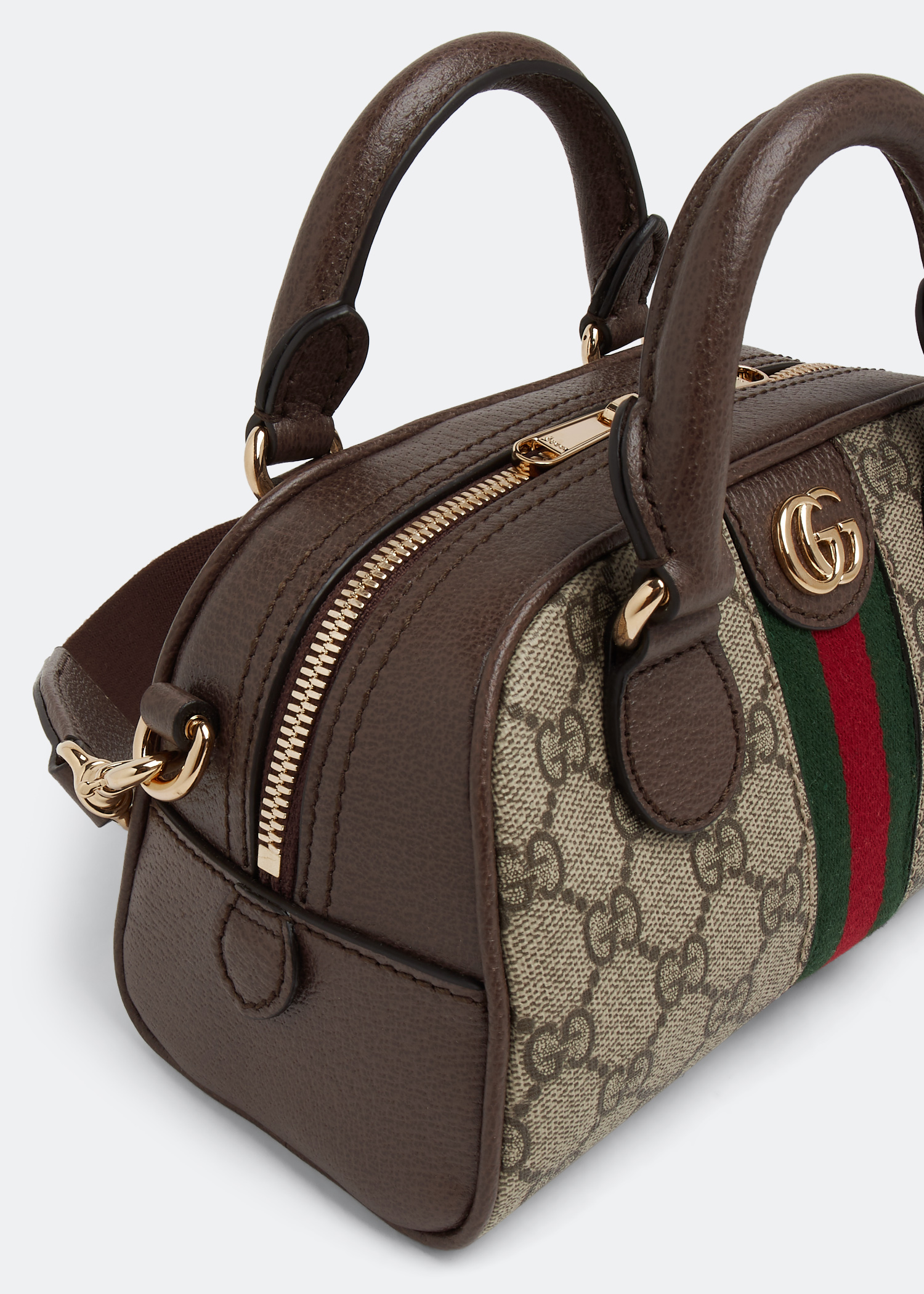 

Ophidia mini GG top handle bag, Brown