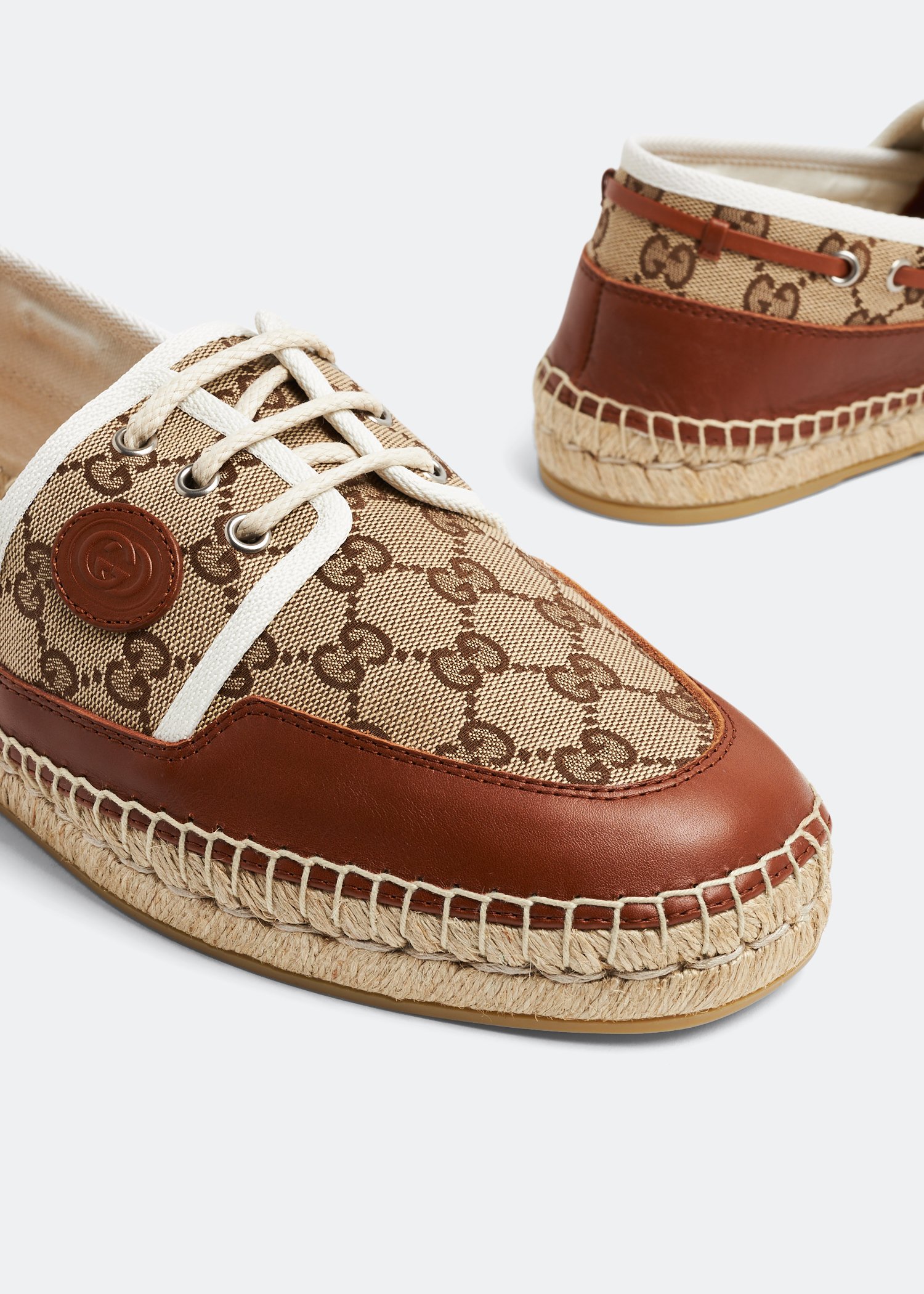 

GG lace-up shoes, Beige