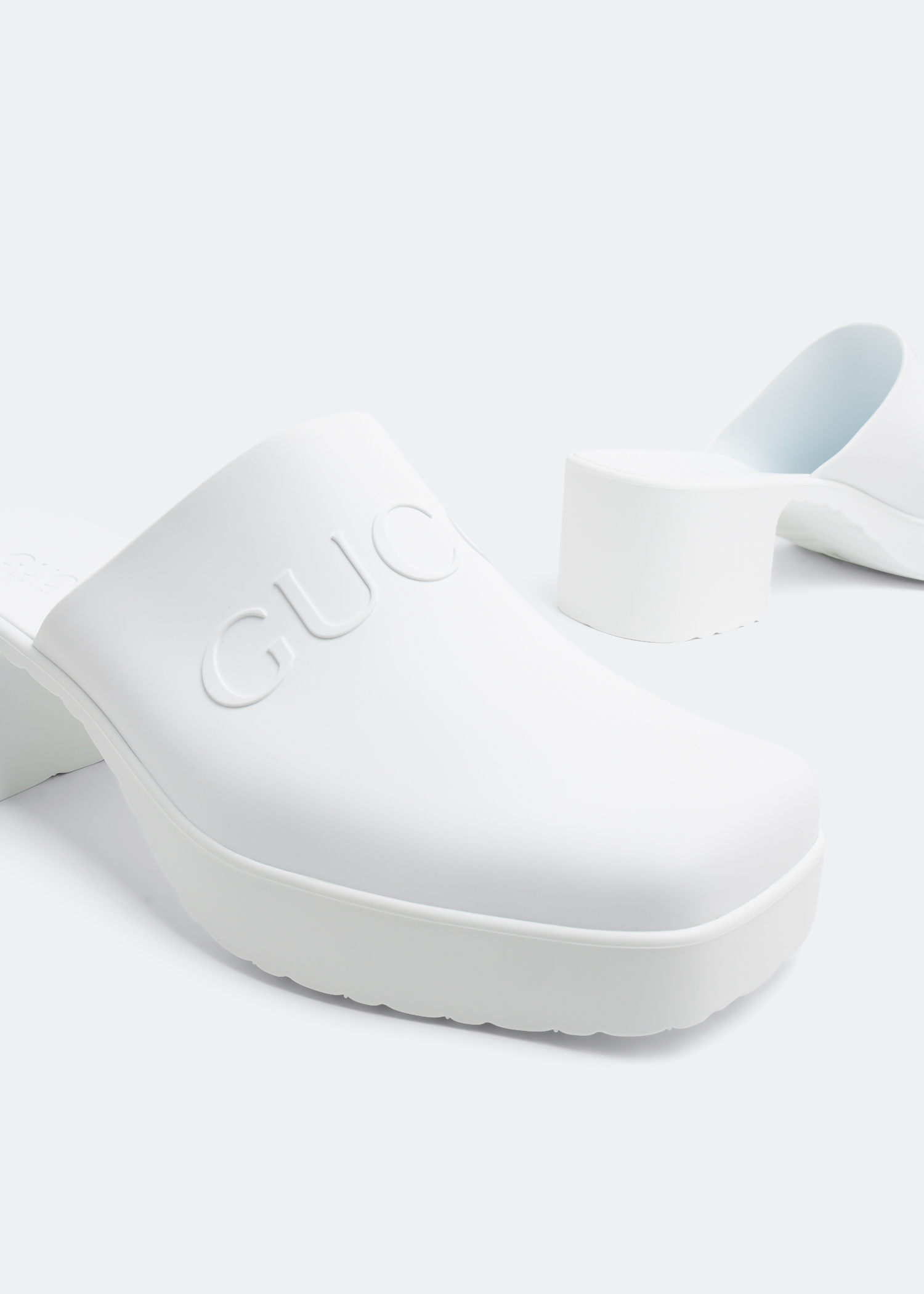 

Logo rubber mules, White