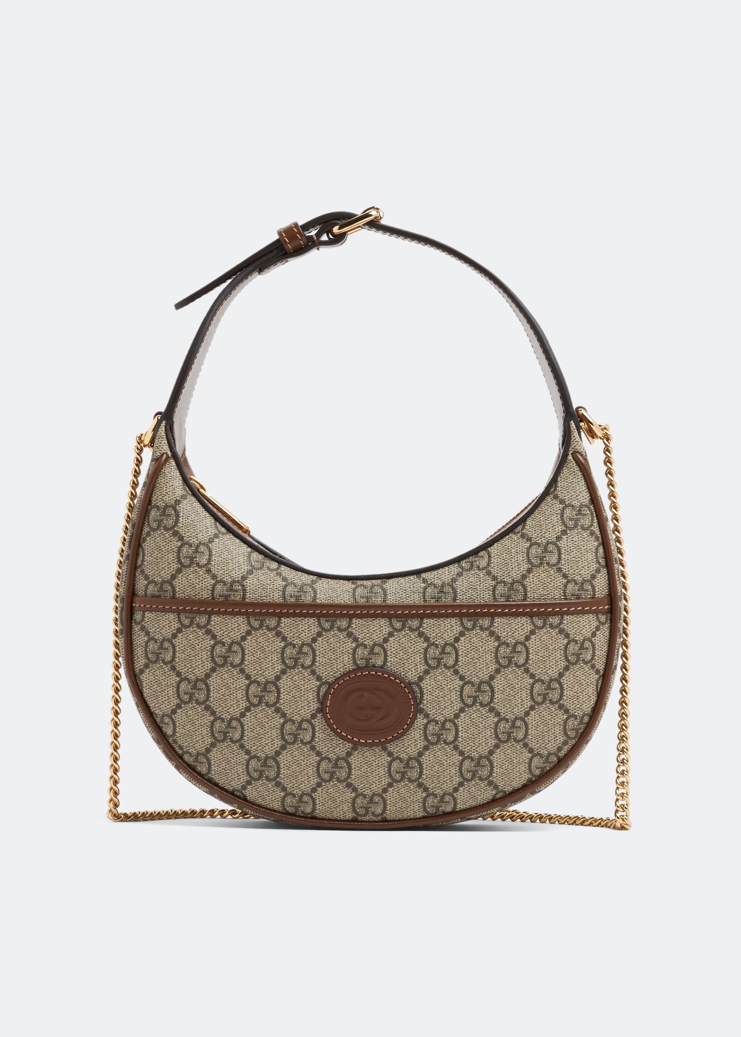 

GG half-moon-shaped mini bag, Brown