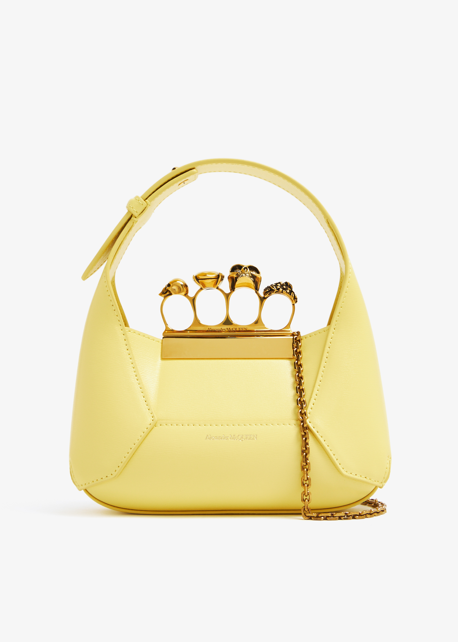 

Jewelled mini hobo bag, Yellow